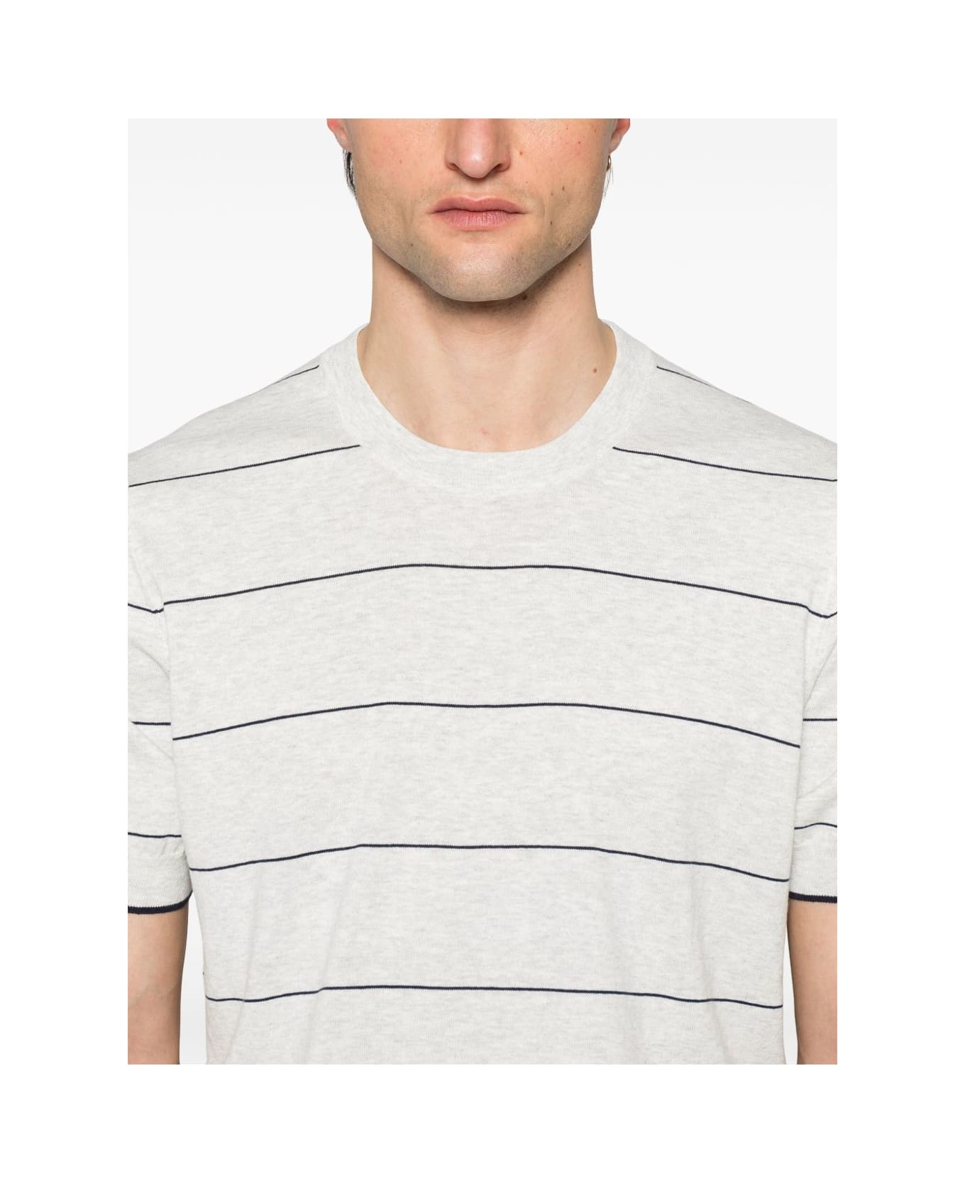 Brunello Cucinelli Striped T-shirt - Grey