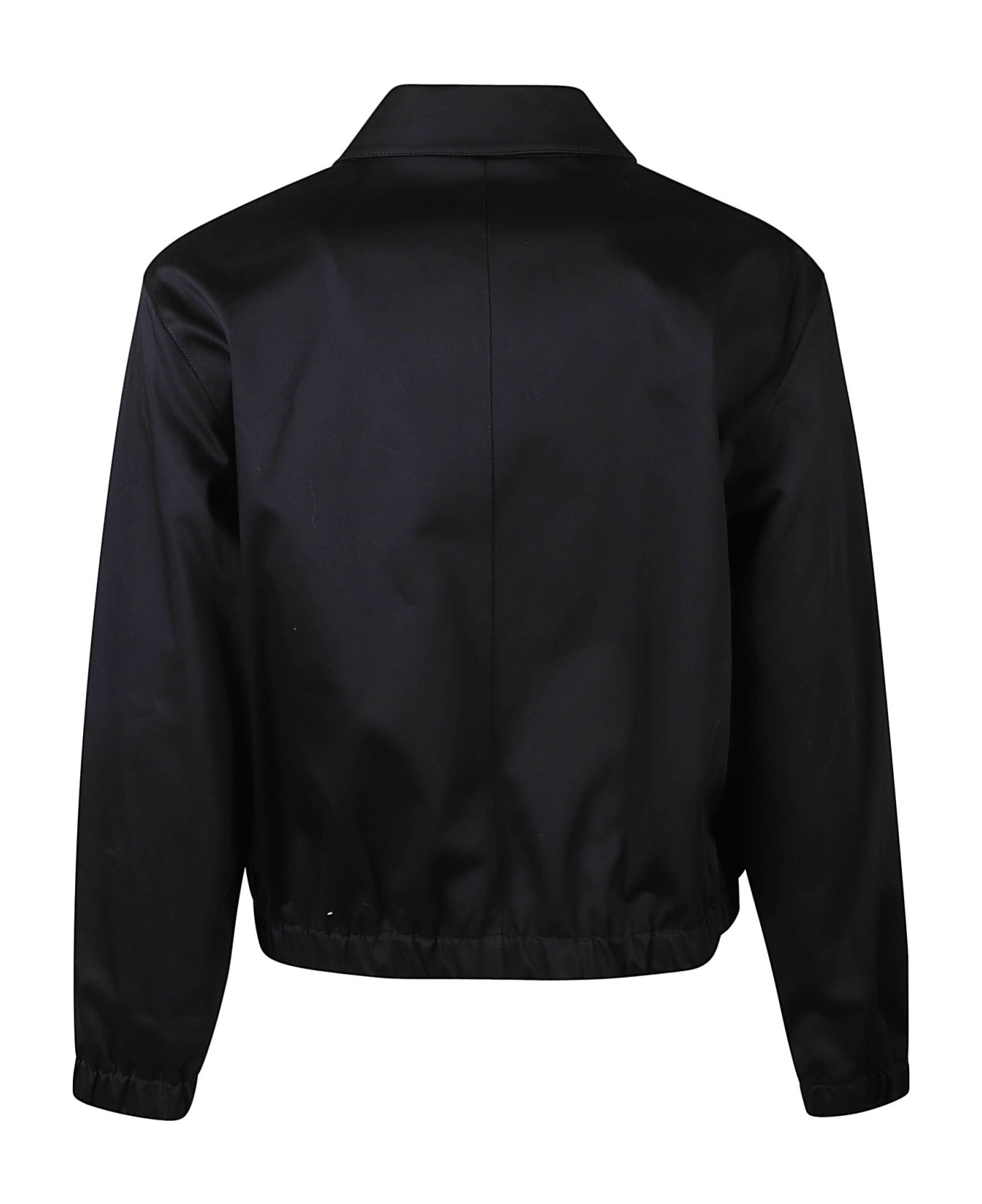 Ami Alexandre Mattiussi Logo Embroidered Zipped Jacket - Black