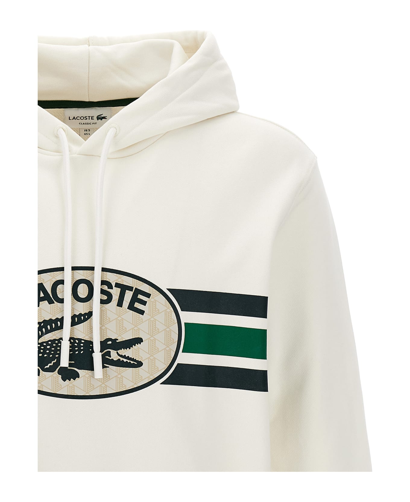 Lacoste Logo Hoodie - White