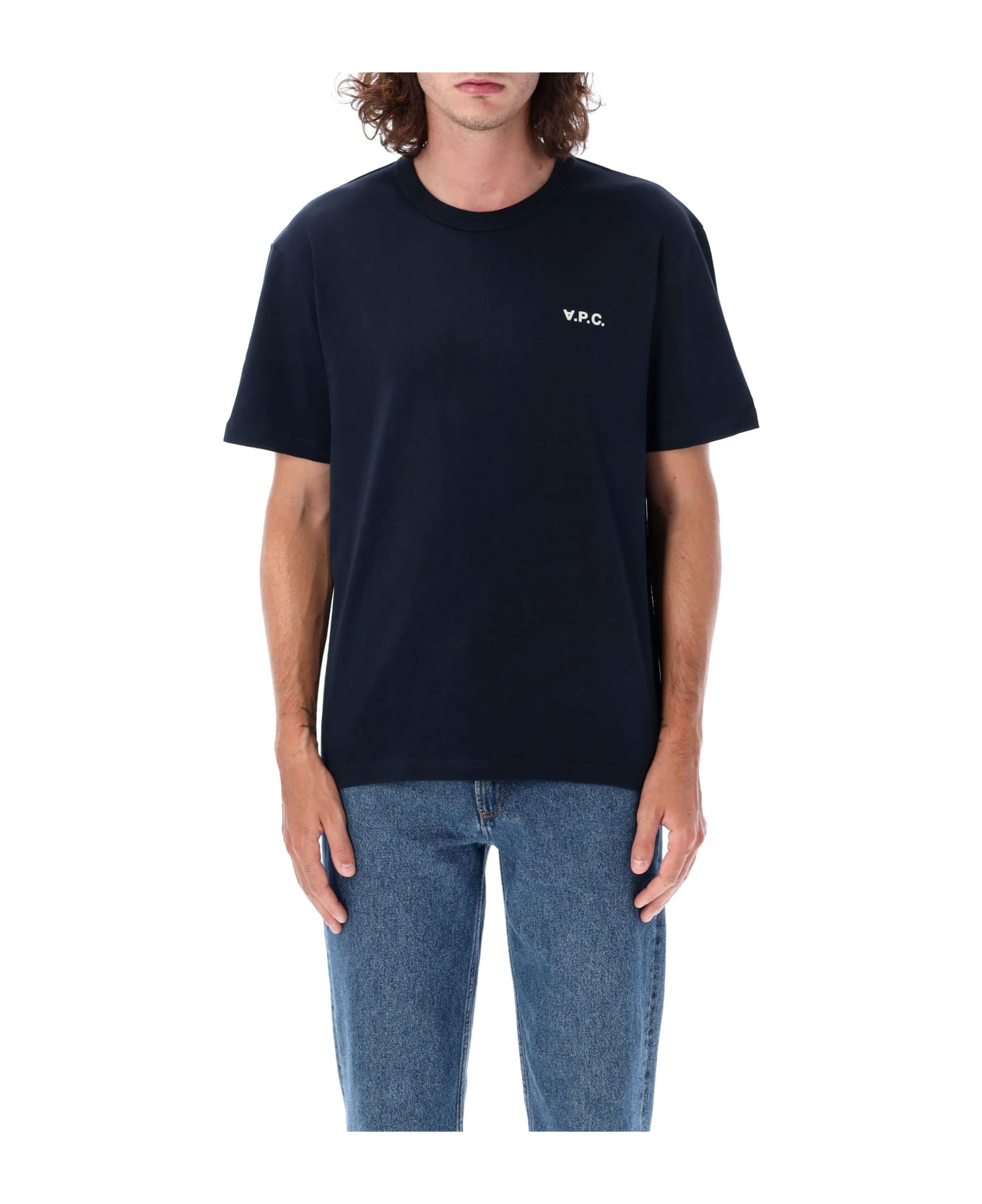 A.P.C. Boxy Petite Vpc T-shirt - DARK NAVY/ECRU
