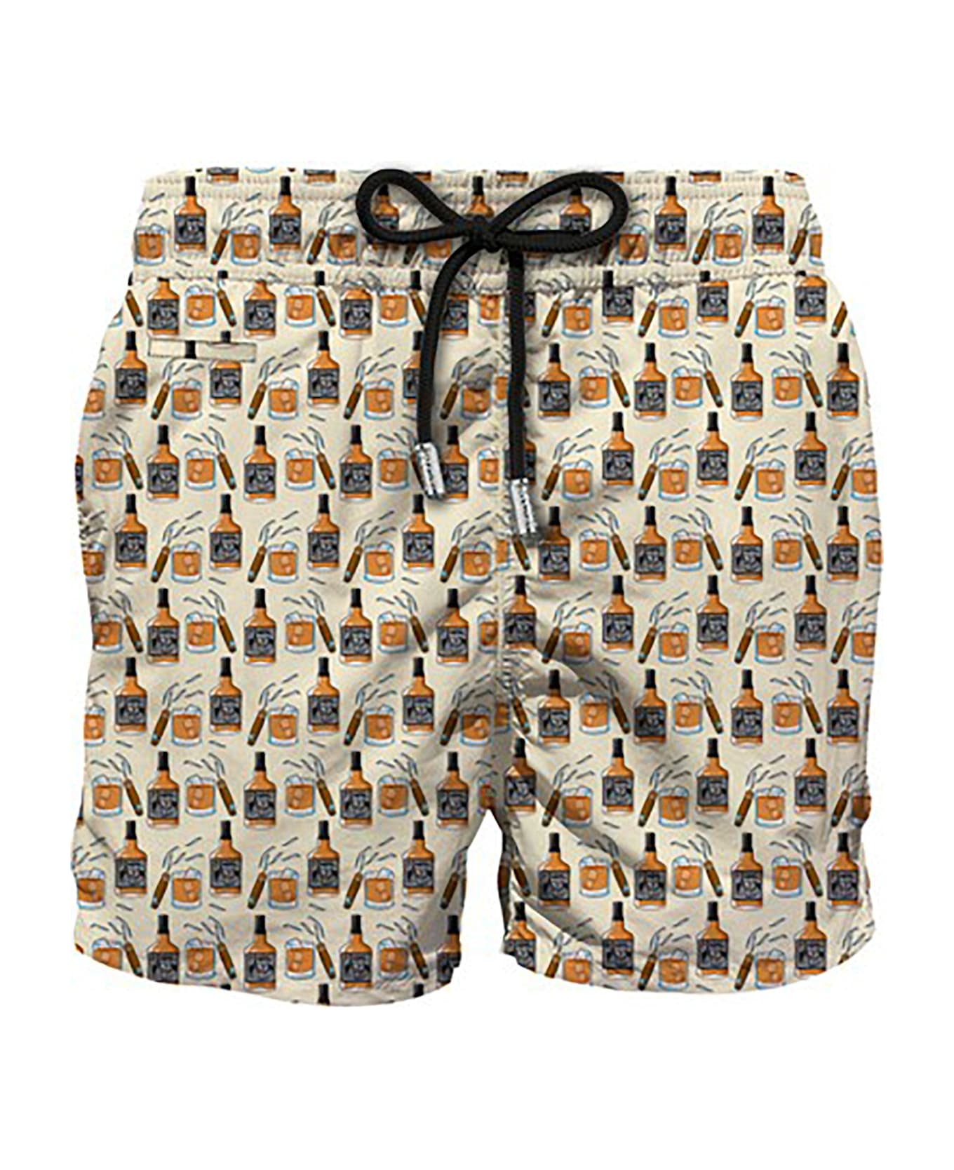 MC2 Saint Barth Graphic Printed Drawstring Swim Shorts - White