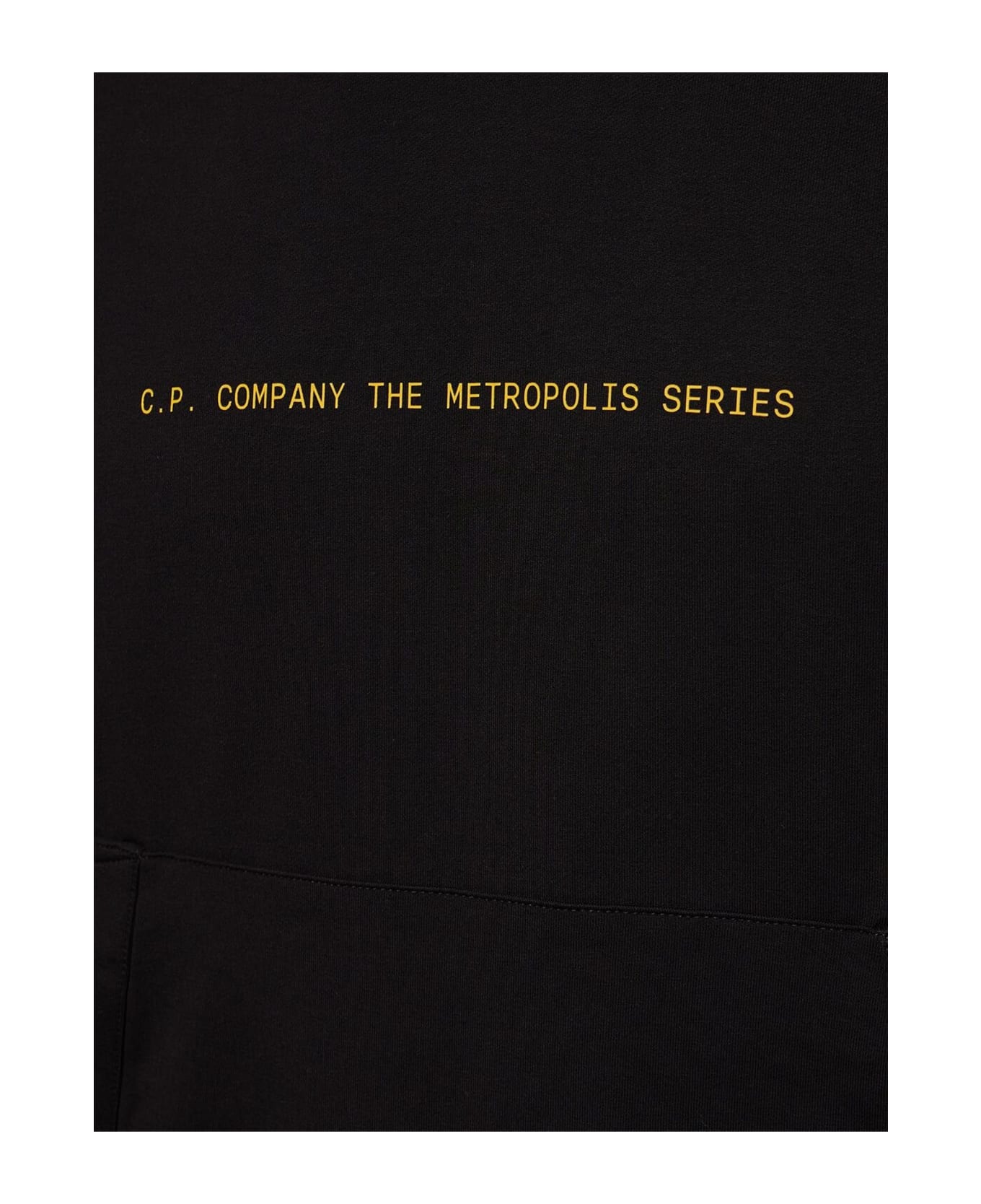 C.P. Company Metropolis Series Stretch Fleece Graphic Hoodie - Black