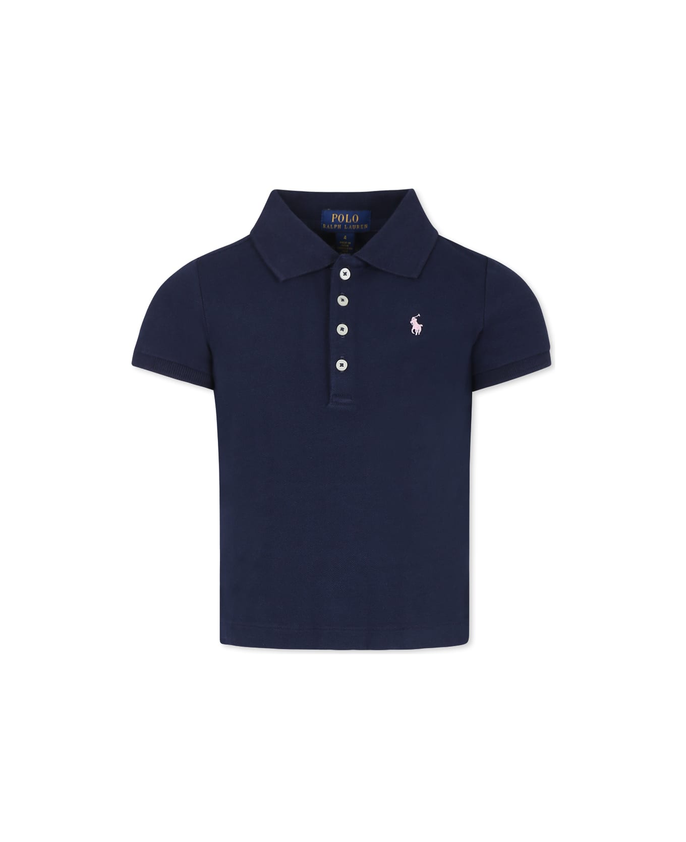 Ralph Lauren Blue T-shirt For Girl With Horse - Blue