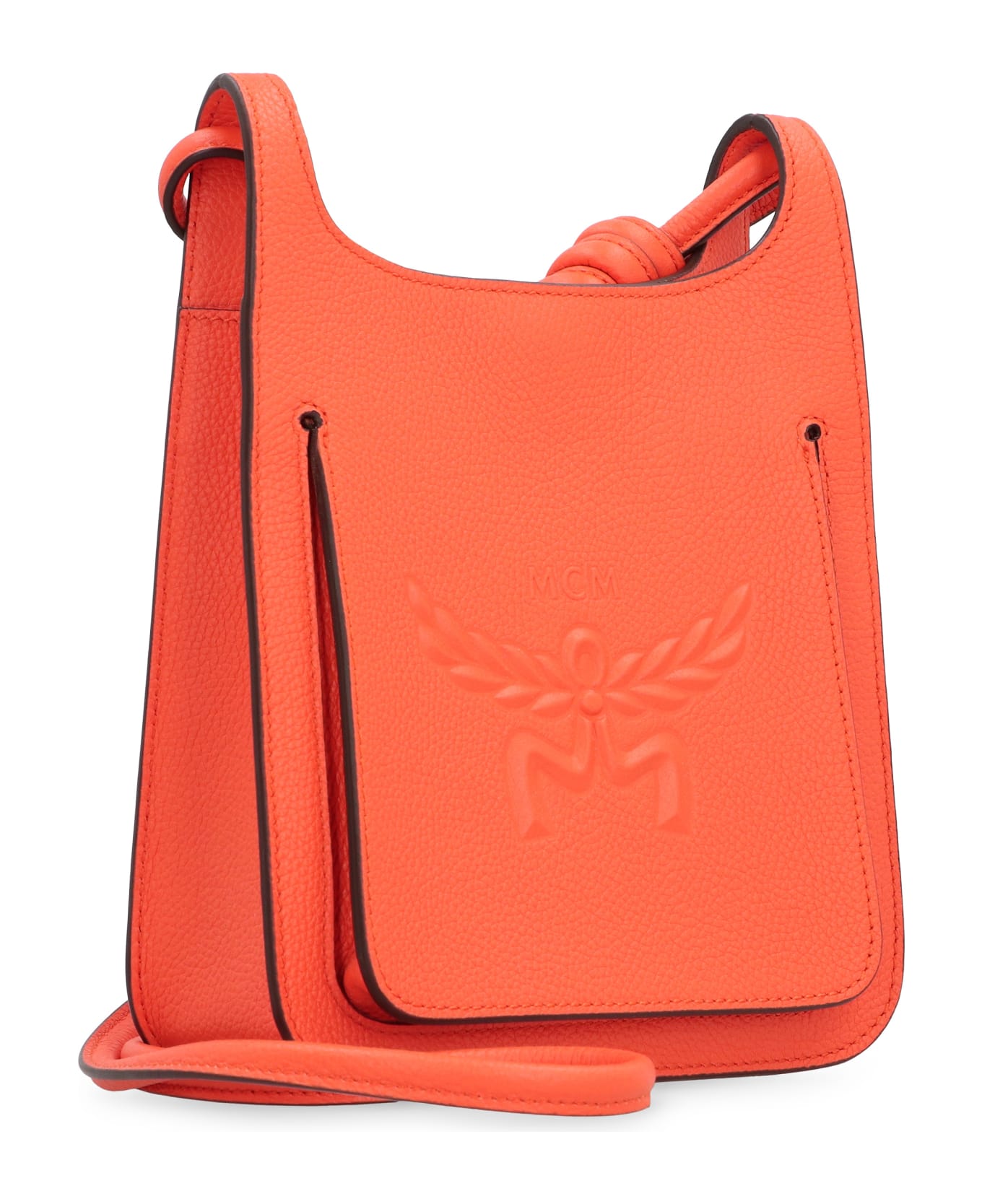 MCM Himmel Mini Leather Hobo Bag - Orange