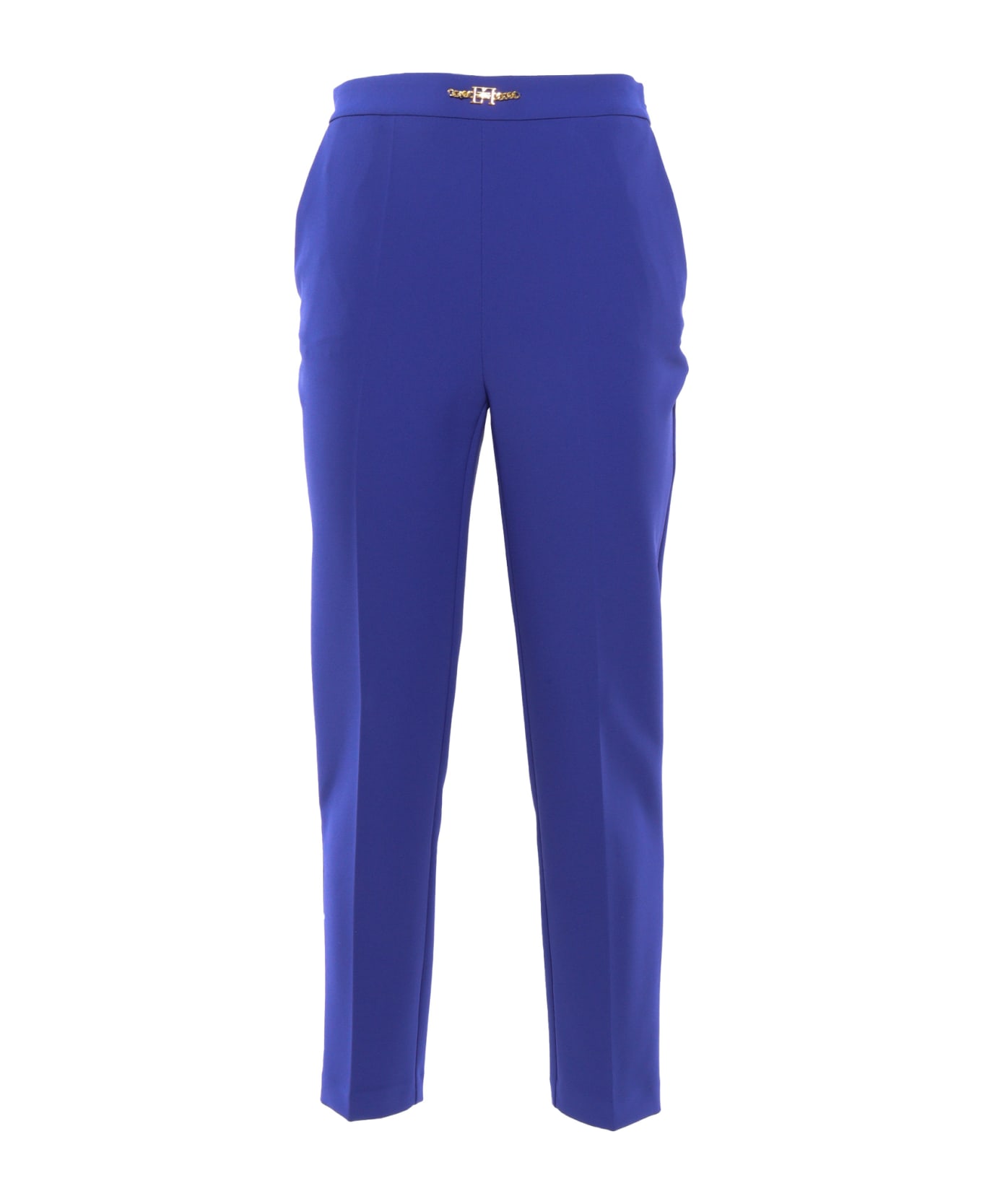 Elisabetta Franchi Pantalone Dritto Blu - BLUE