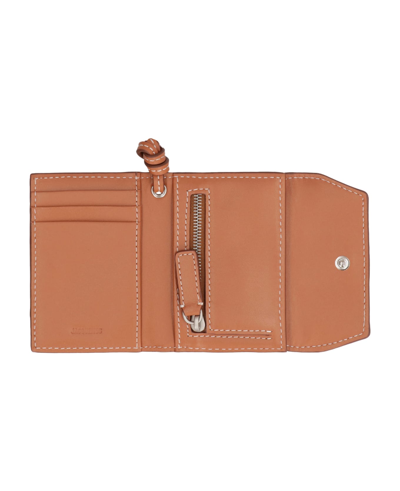Jacquemus Leather Wallet With Strap - Saddle Brown 財布