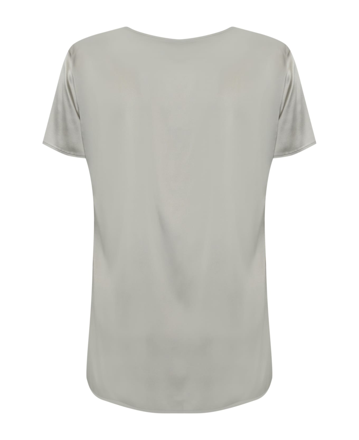 Max Mara Cortona Blouse In Silk Satin - Nebbia