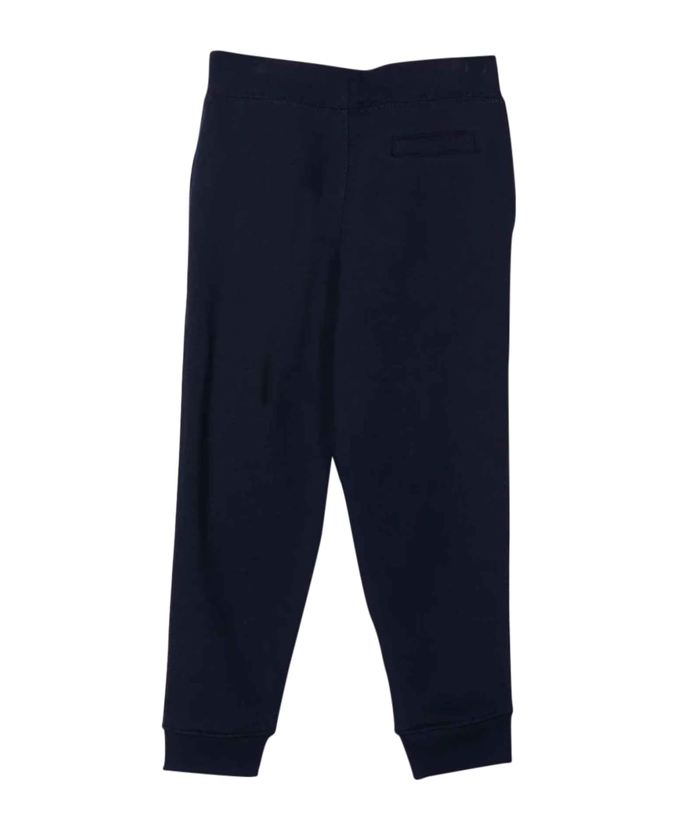 Ralph Lauren Blue Trousers With Red Logo - Cruise Navy
