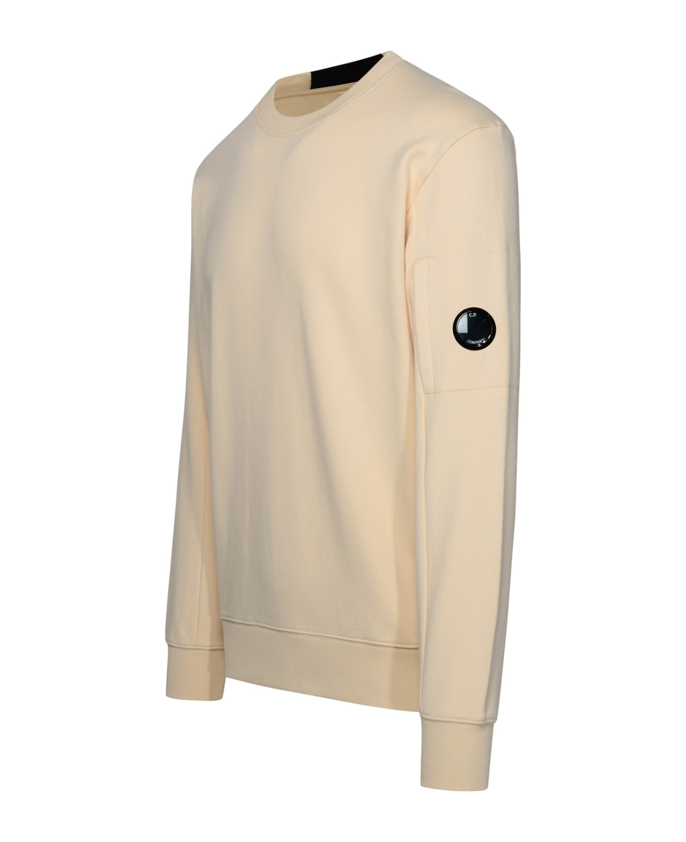 C.P. Company 'diagonal Raised Fleece' Beige Cotton Sweatshirt - PISTACHIO SHELL