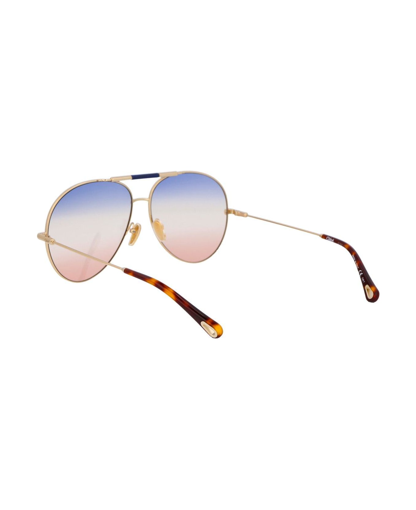 Chloé Eyewear Gradient Aviator Sunglasses - 003 gold gold multicolor