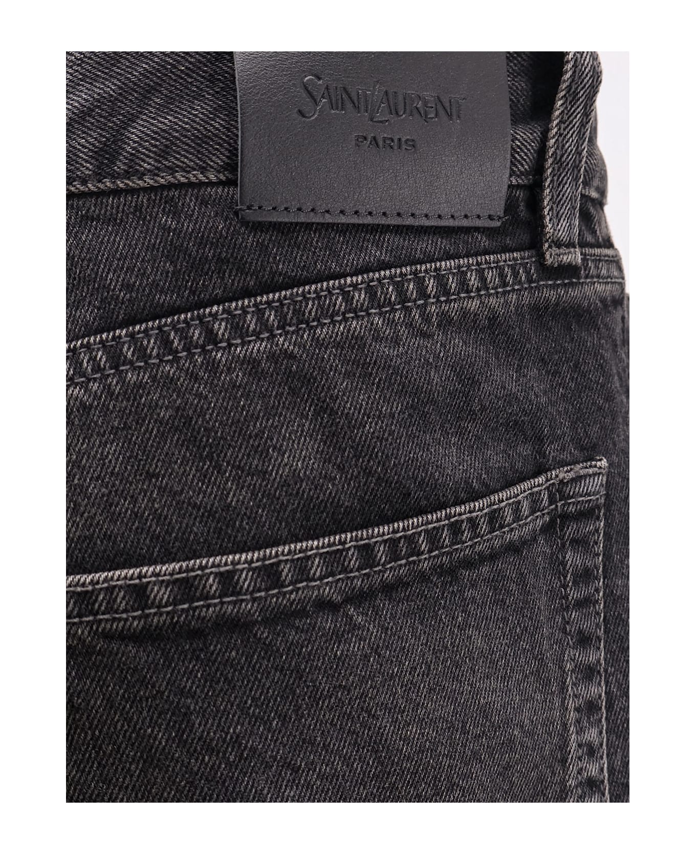 Saint Laurent Long Mick Black Denim Trousers - Westwood Black