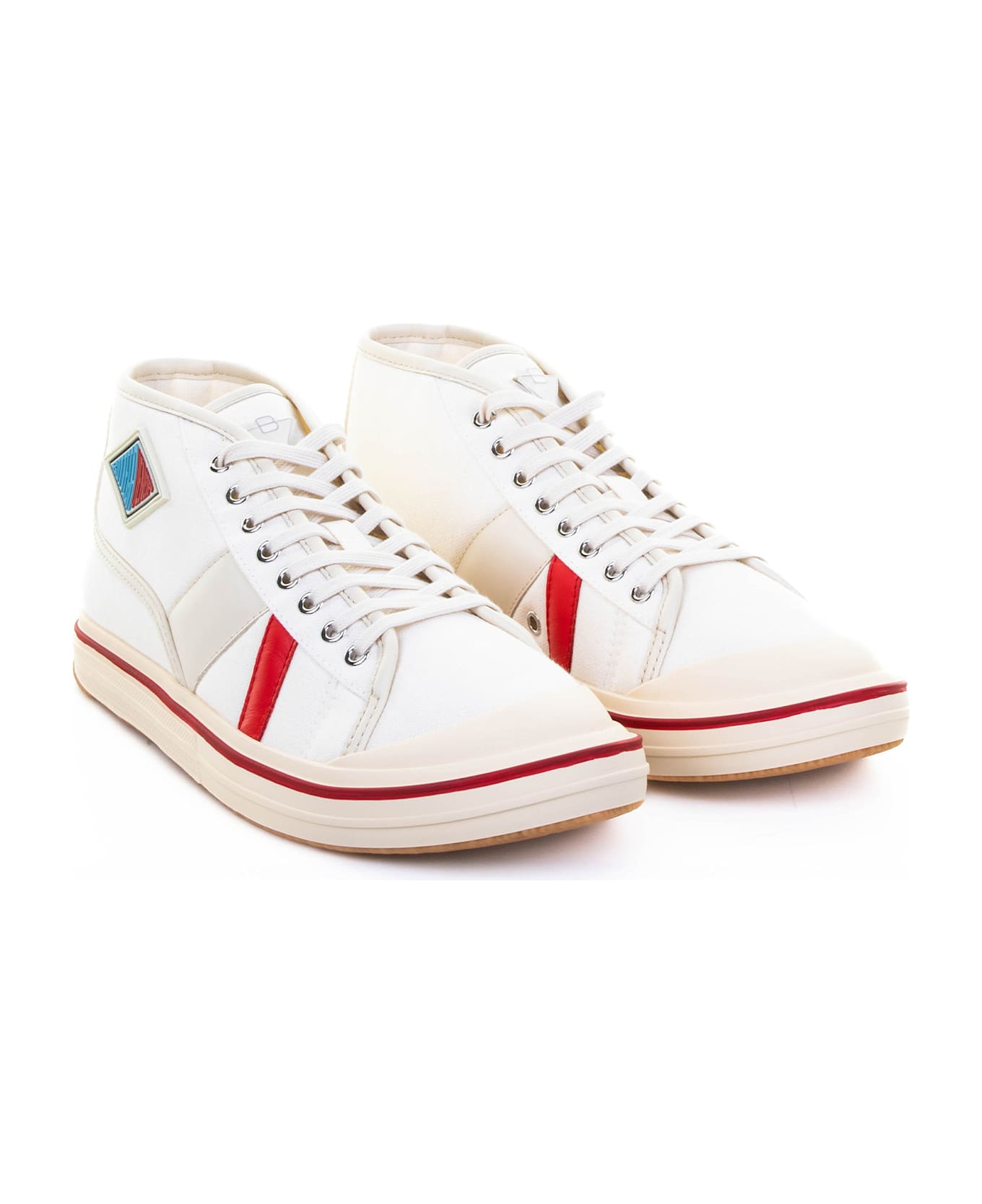 Bottega Veneta White Canvas Summer Sneakers - WHITE SEASALT