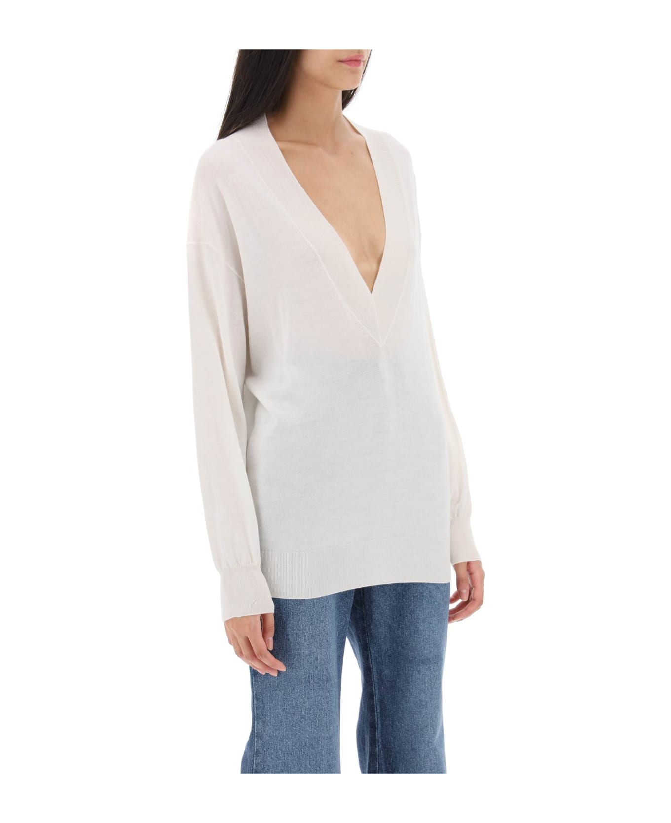 Tom Ford Sweater In Cashmere And Silk - CHALK (White) ニットウェア