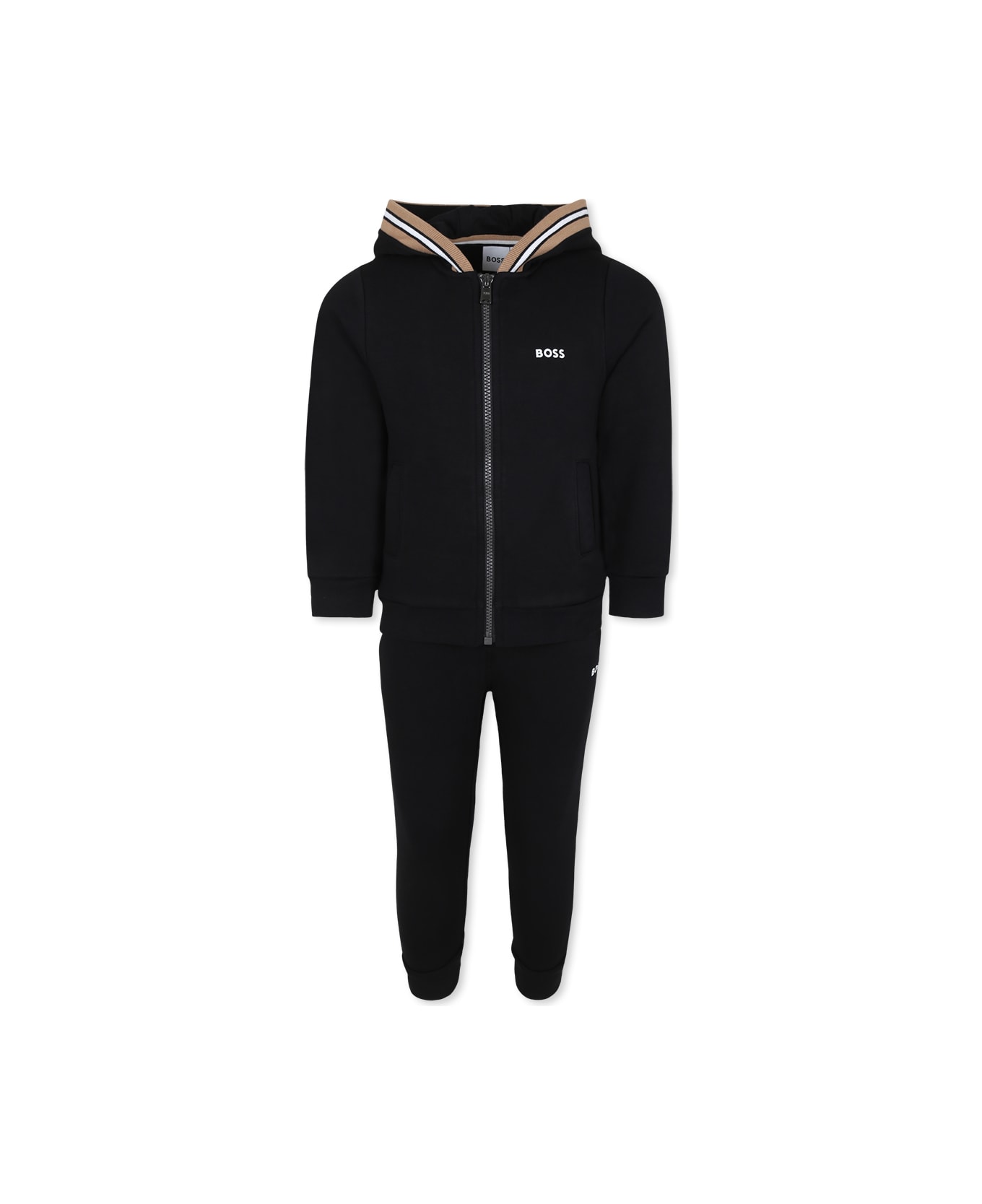 Hugo Boss Black Suit For Boy With Logo - Black