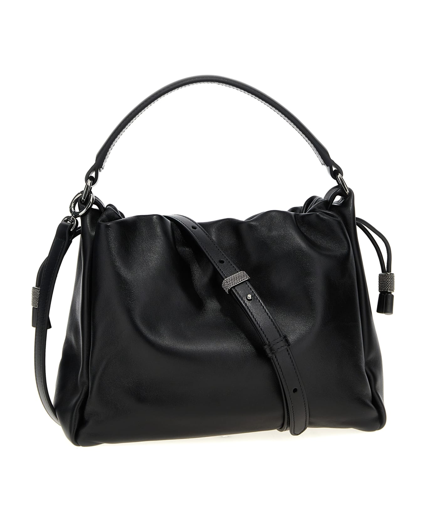 Brunello Cucinelli 'monile' Leather Handbag - Black  