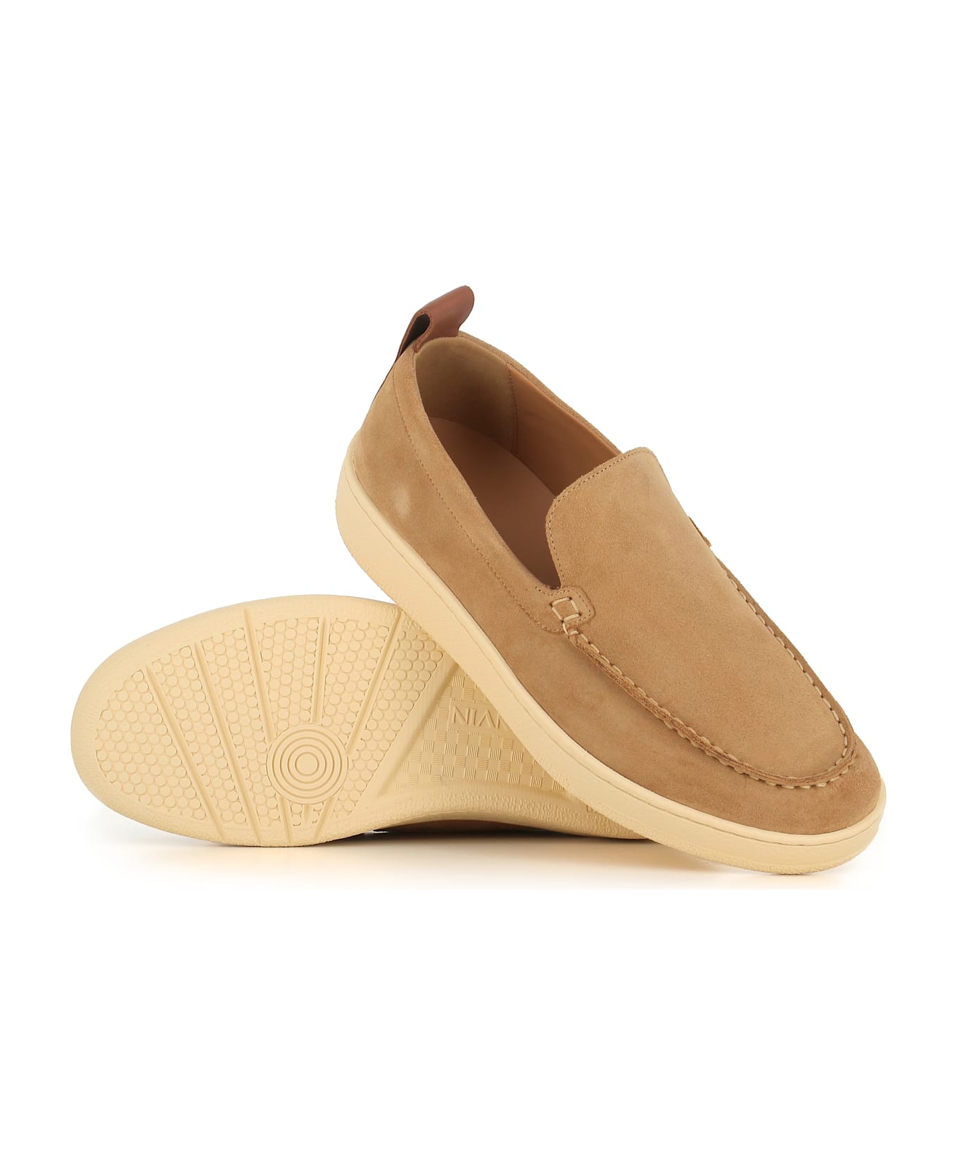 Lanvin Sneakers In Camel Suede - Beige