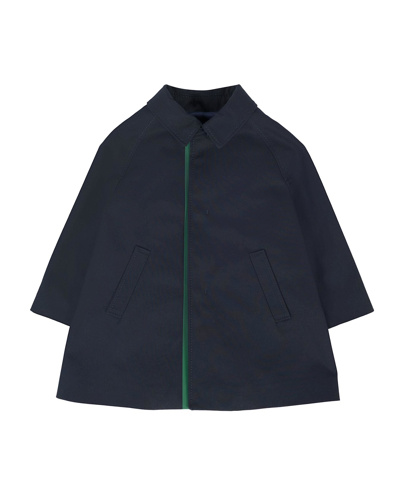 Gucci Blue Coat For Babykids With Web Detail - Blue