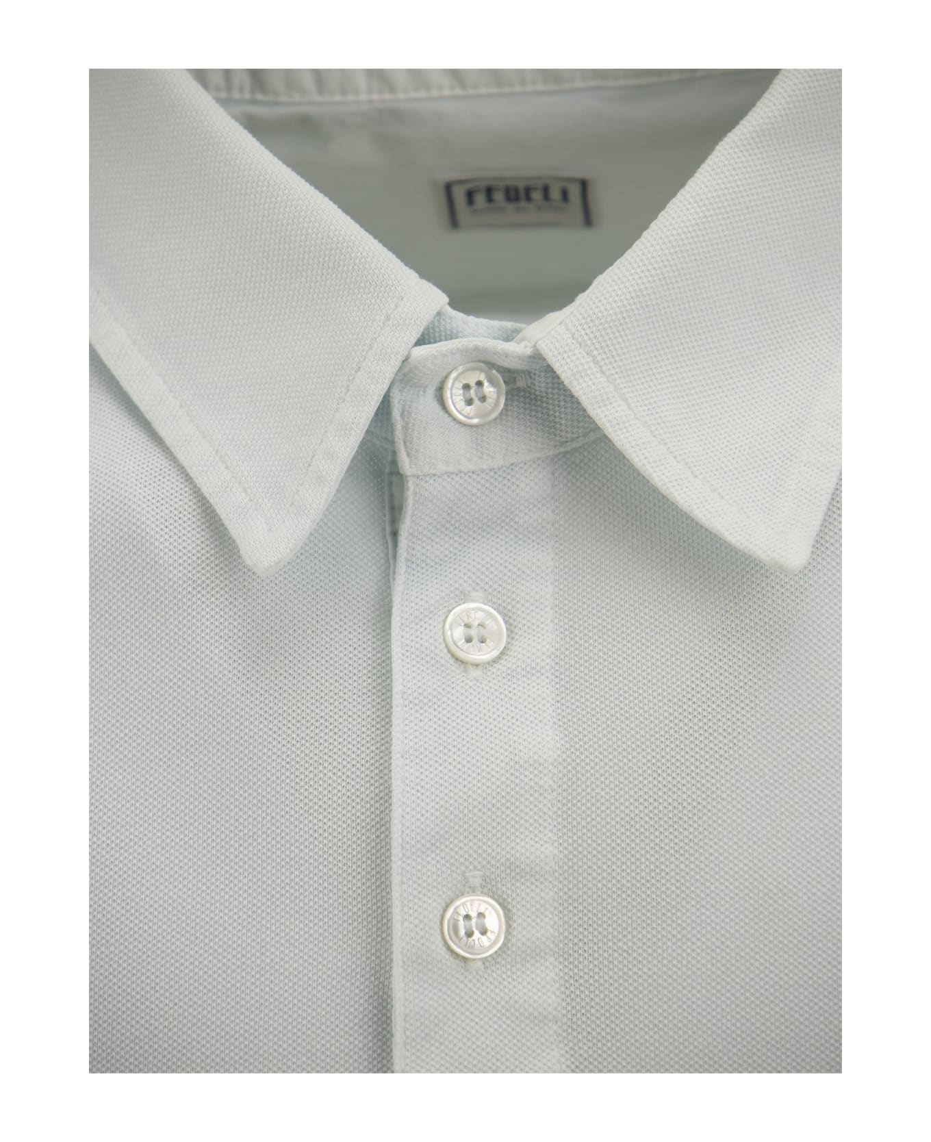 Fedeli Short-sleeved Polo Shirt - Sky