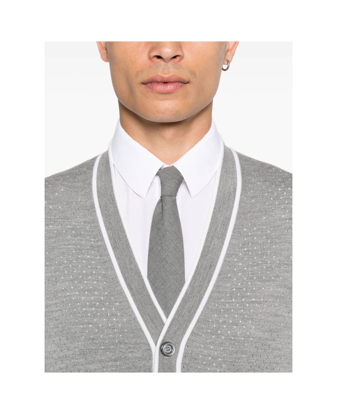 Gucci Wool V-necked Cardigan - Grey