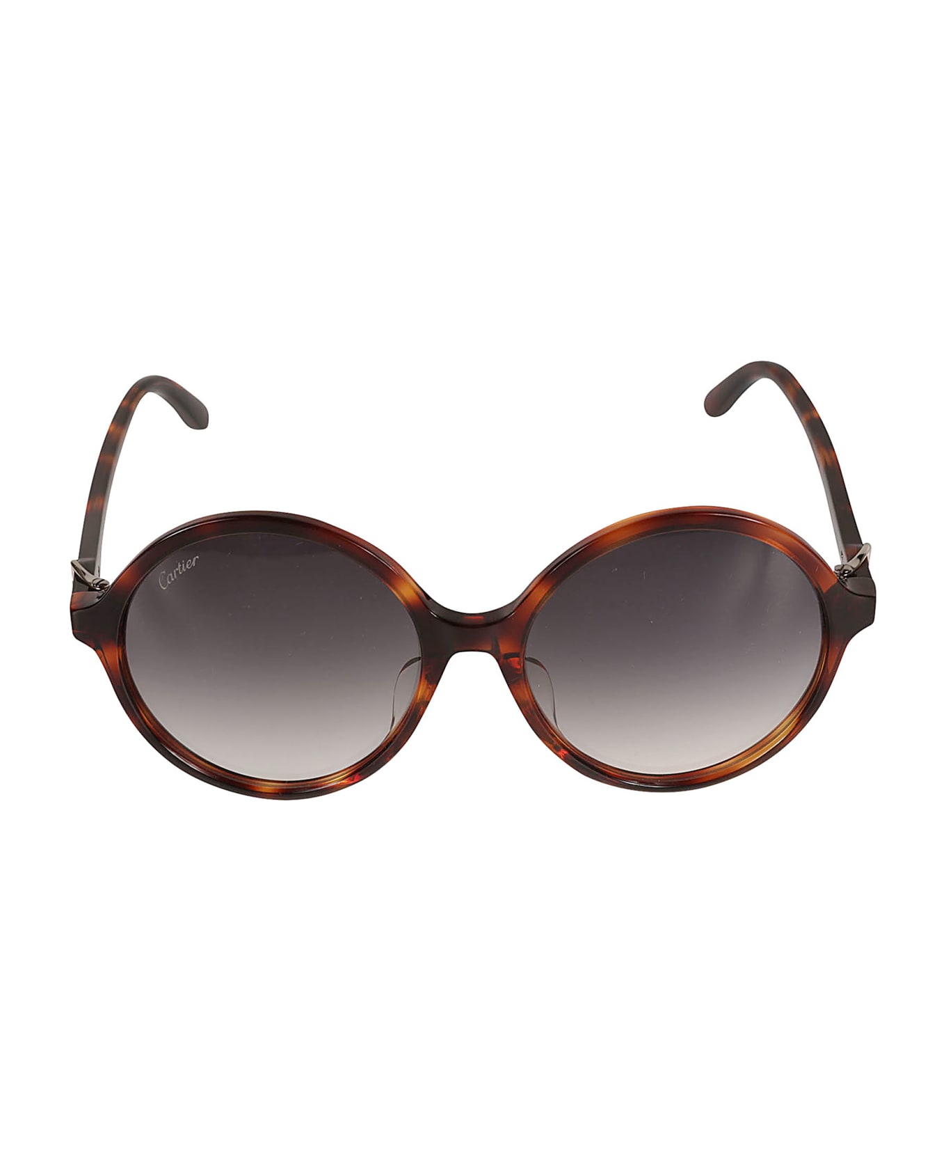 Cartier Eyewear Round Frame Logo Sunglasses - 003 havana havana grey サングラス