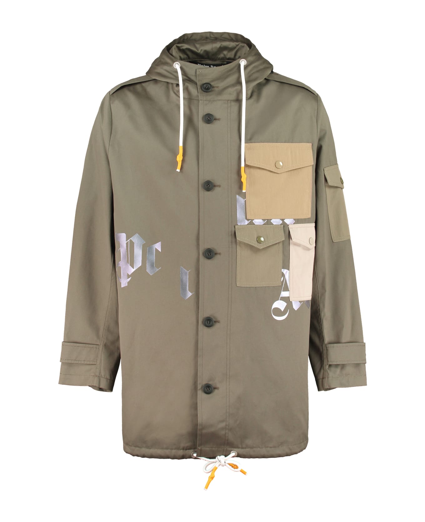 Palm Angels Hooded Cotton Parka - green