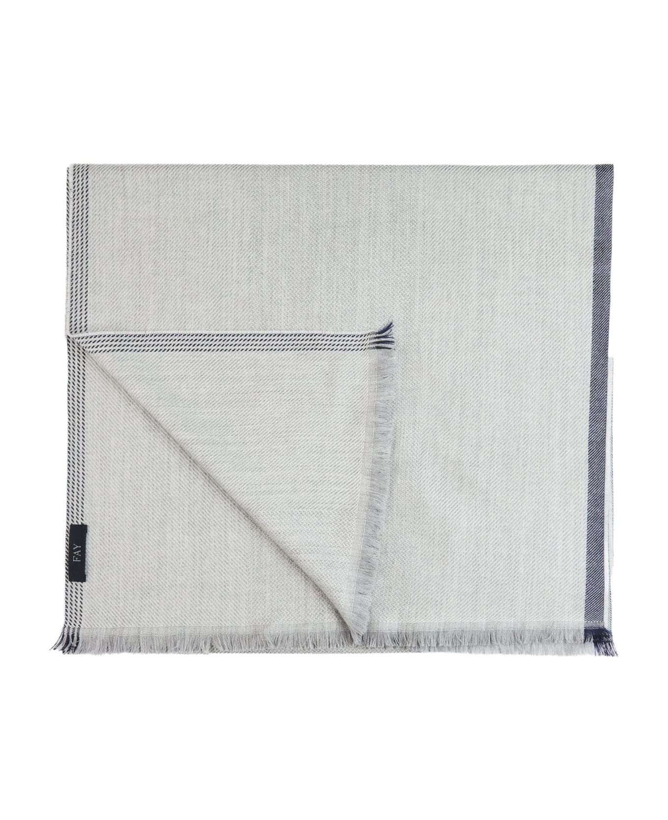 Fay Scarf In Grey Pure Wool - Grey