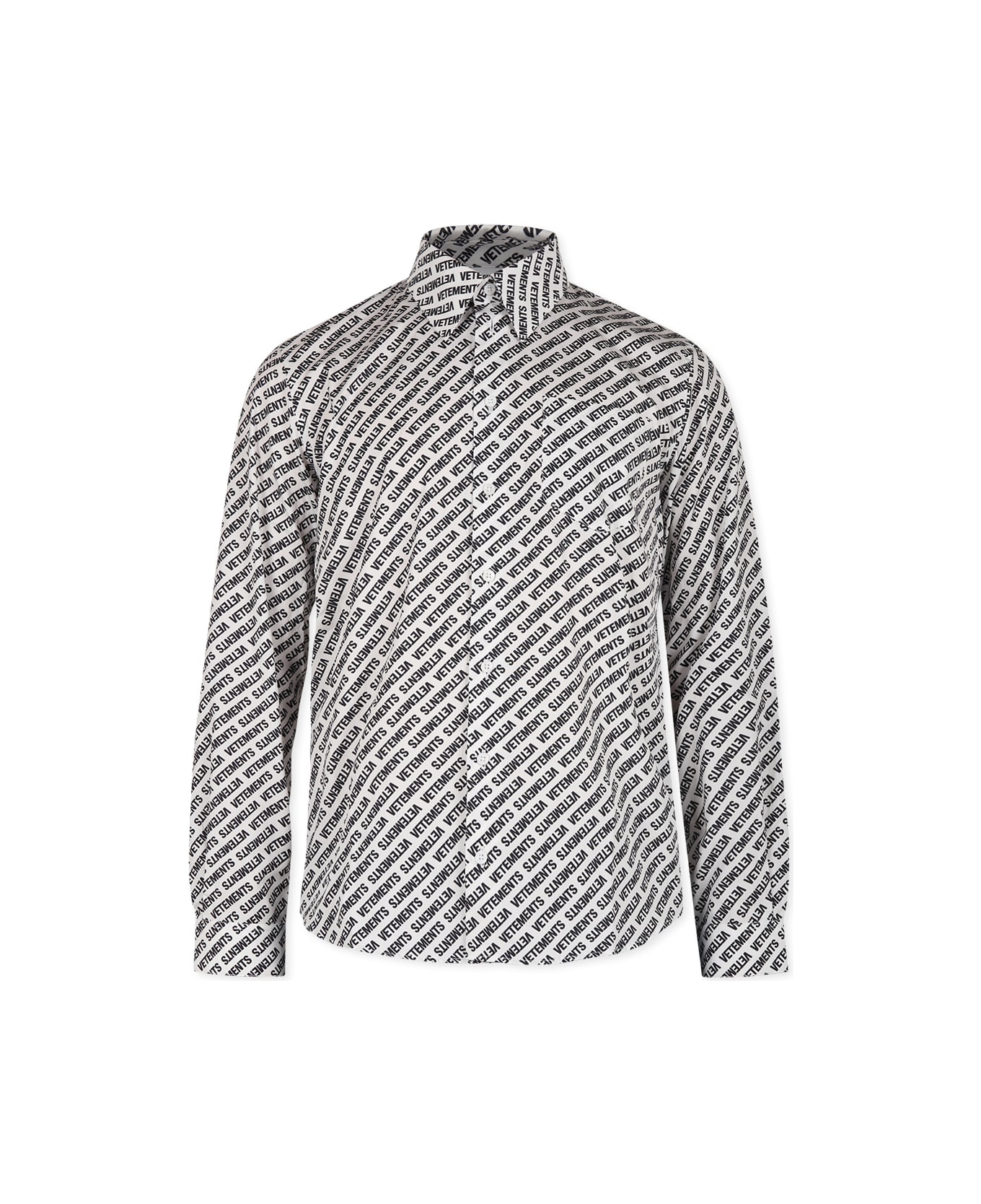 VETEMENTS White Shirt For Boy With Black Logo - White
