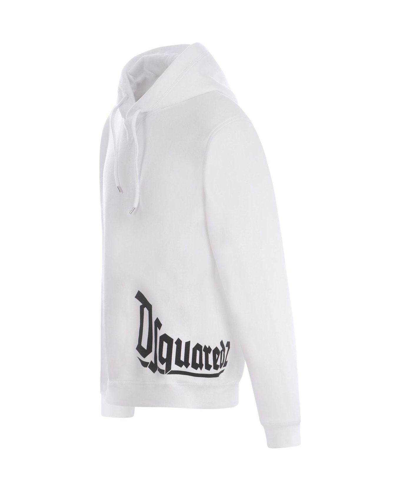 Dsquared2 Logo-printed Drawstring Hoodie - Bianco