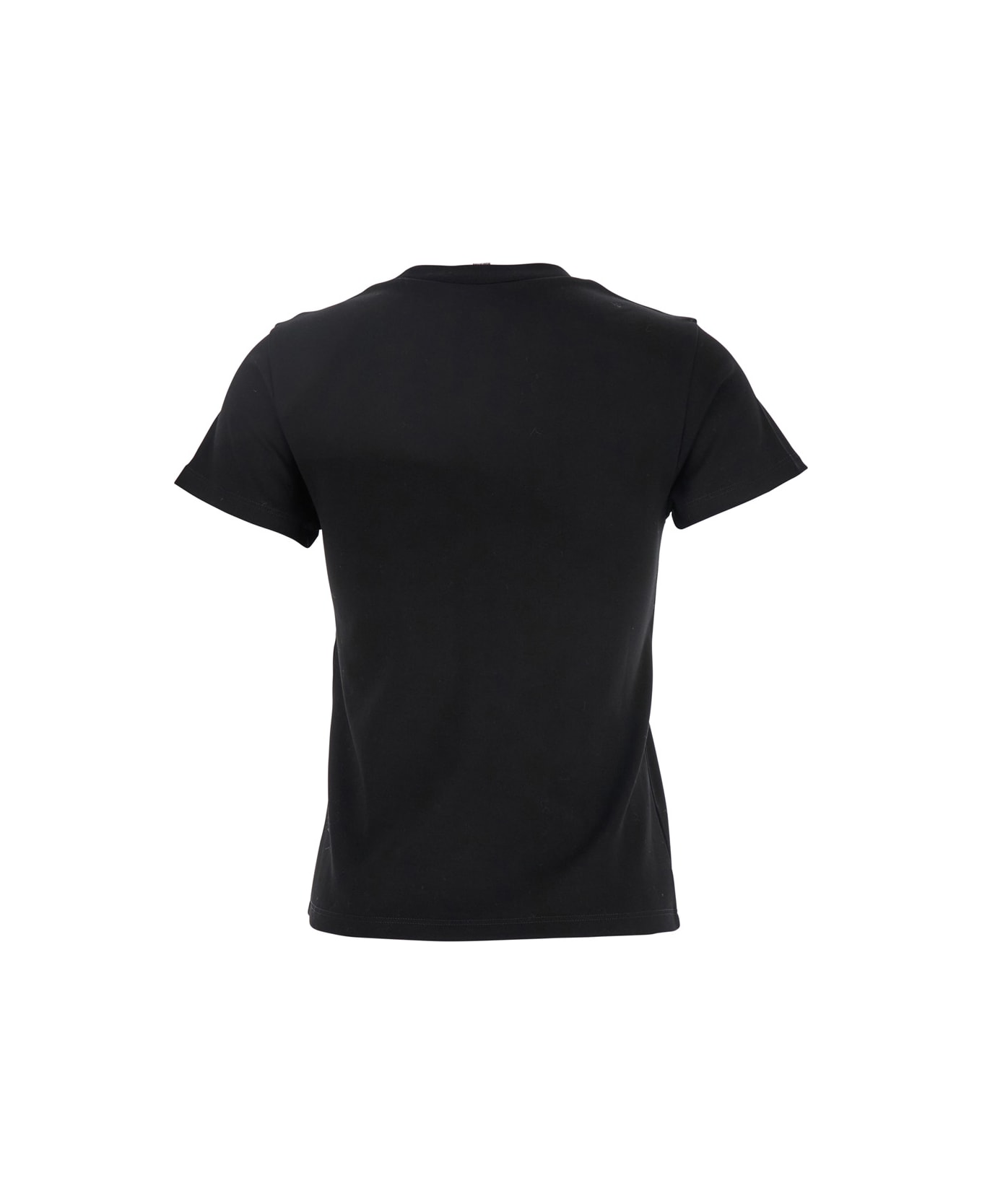 Alexander McQueen Black Crewneck T-shirt With Skull Embroidery - Black