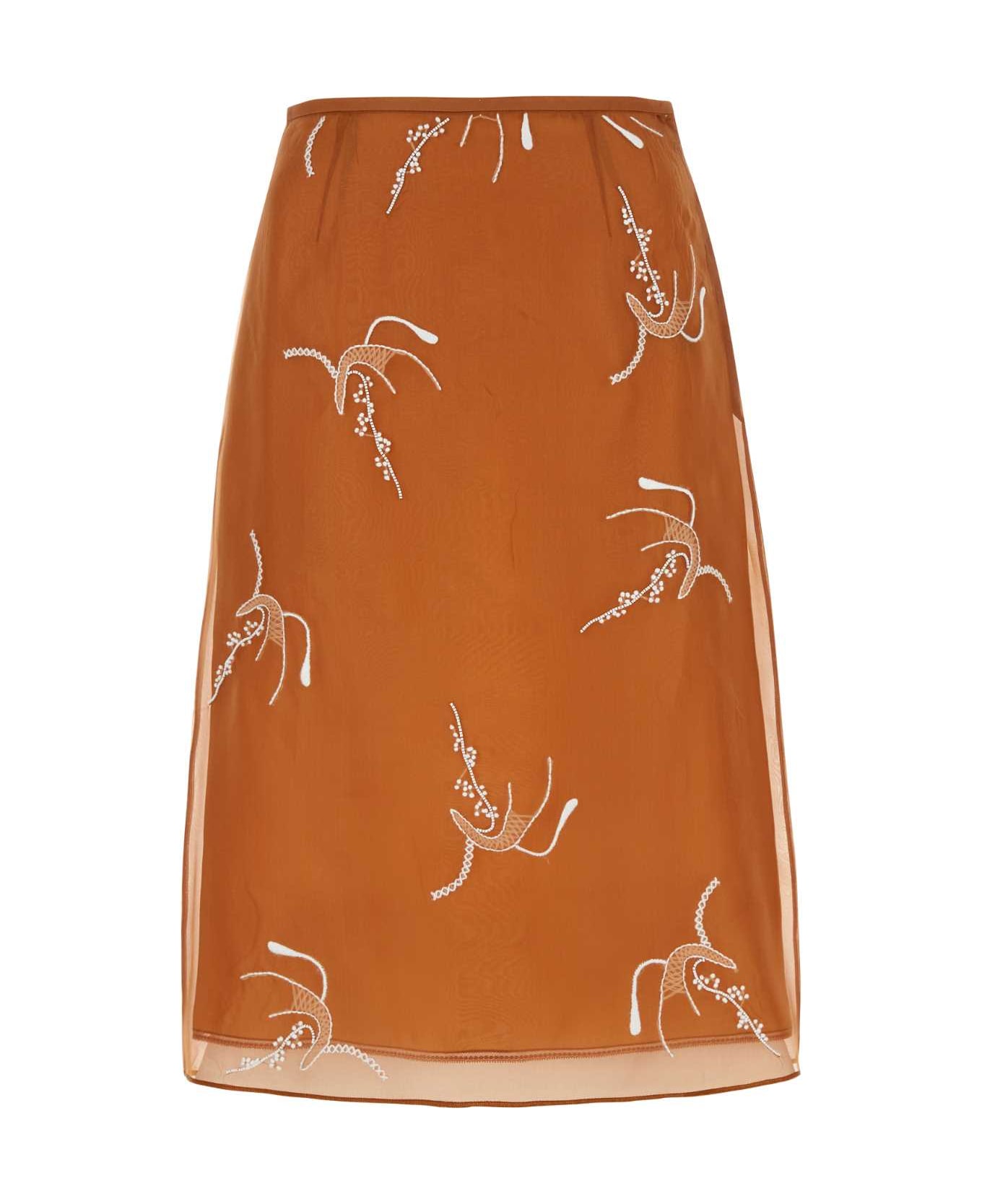 Prada Copper Organza Skirt - RUGGINE