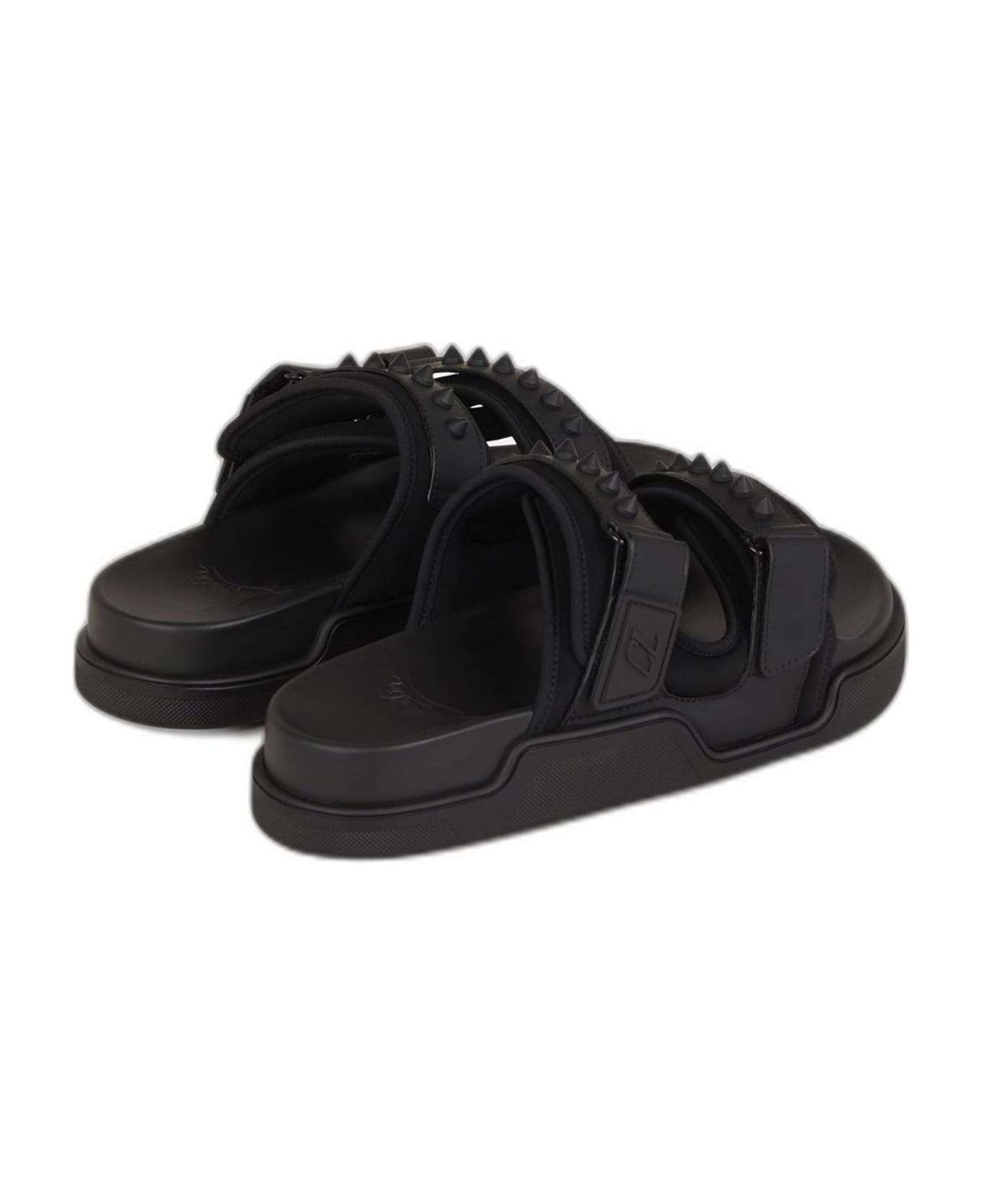 Christian Louboutin Leather Velcro Sandals - Black