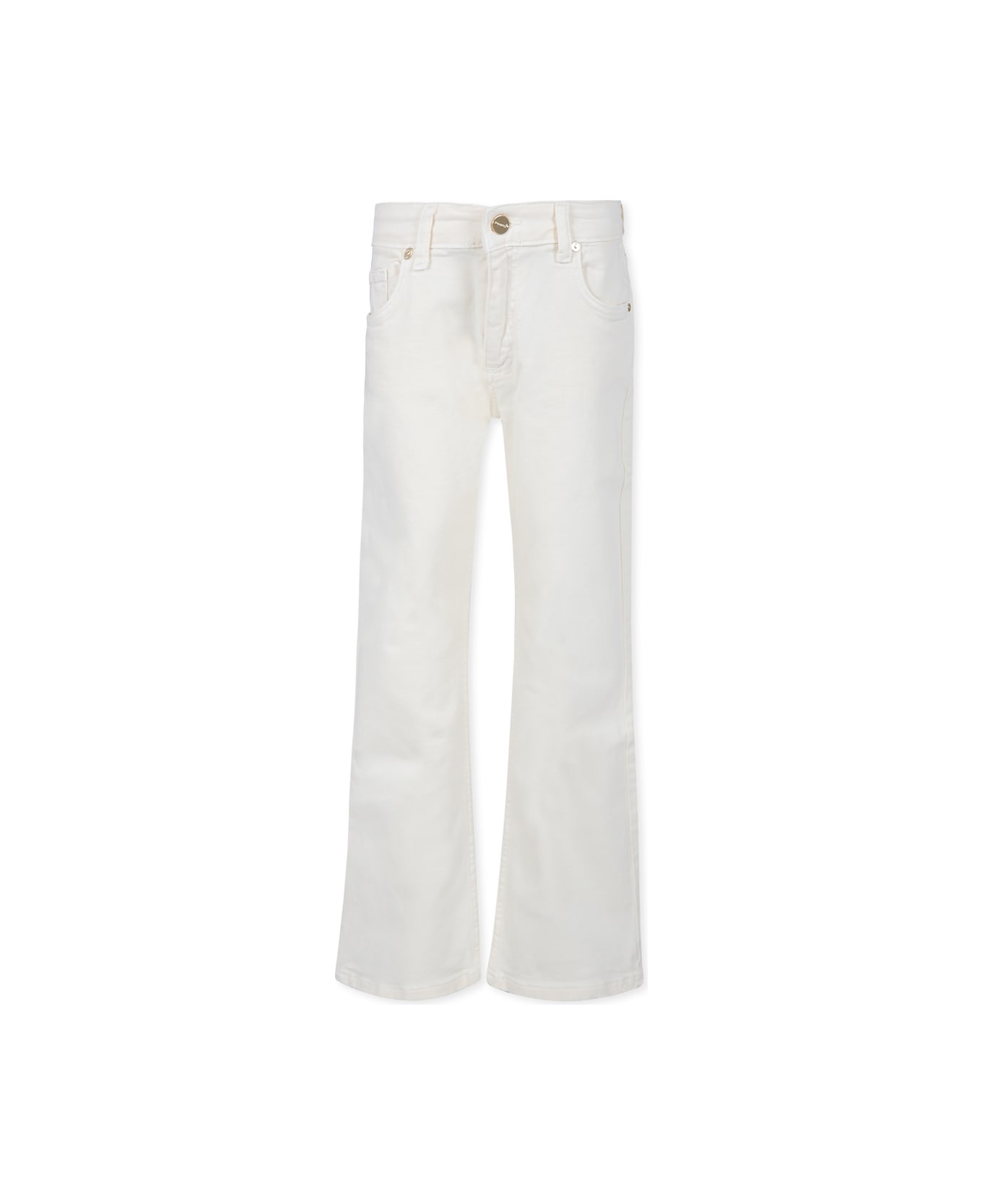 Pinko Ivory Jeans For Girl With Heart - Ivory