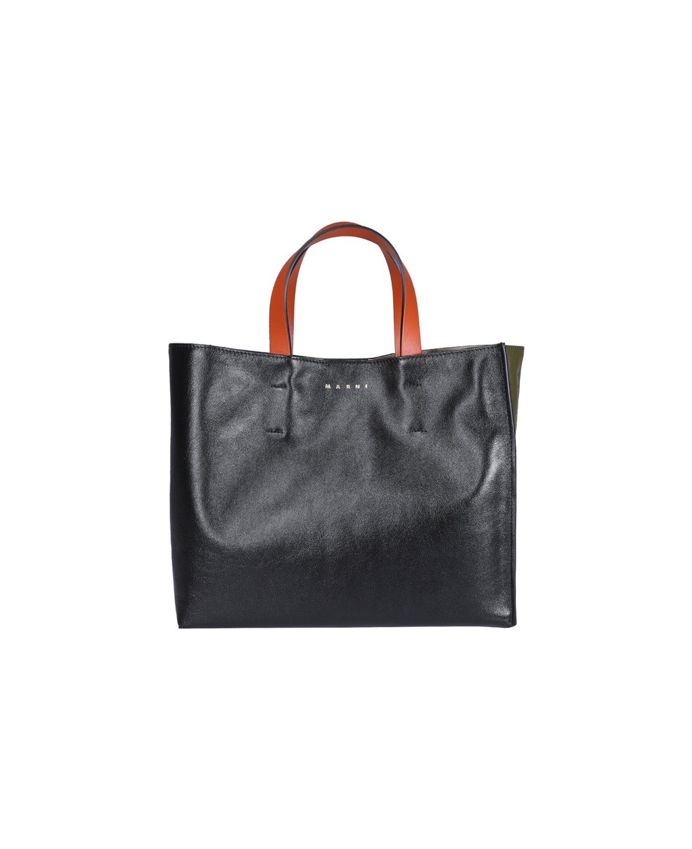 Marni Two-toned Tote Bag - Black/mosstone/tile