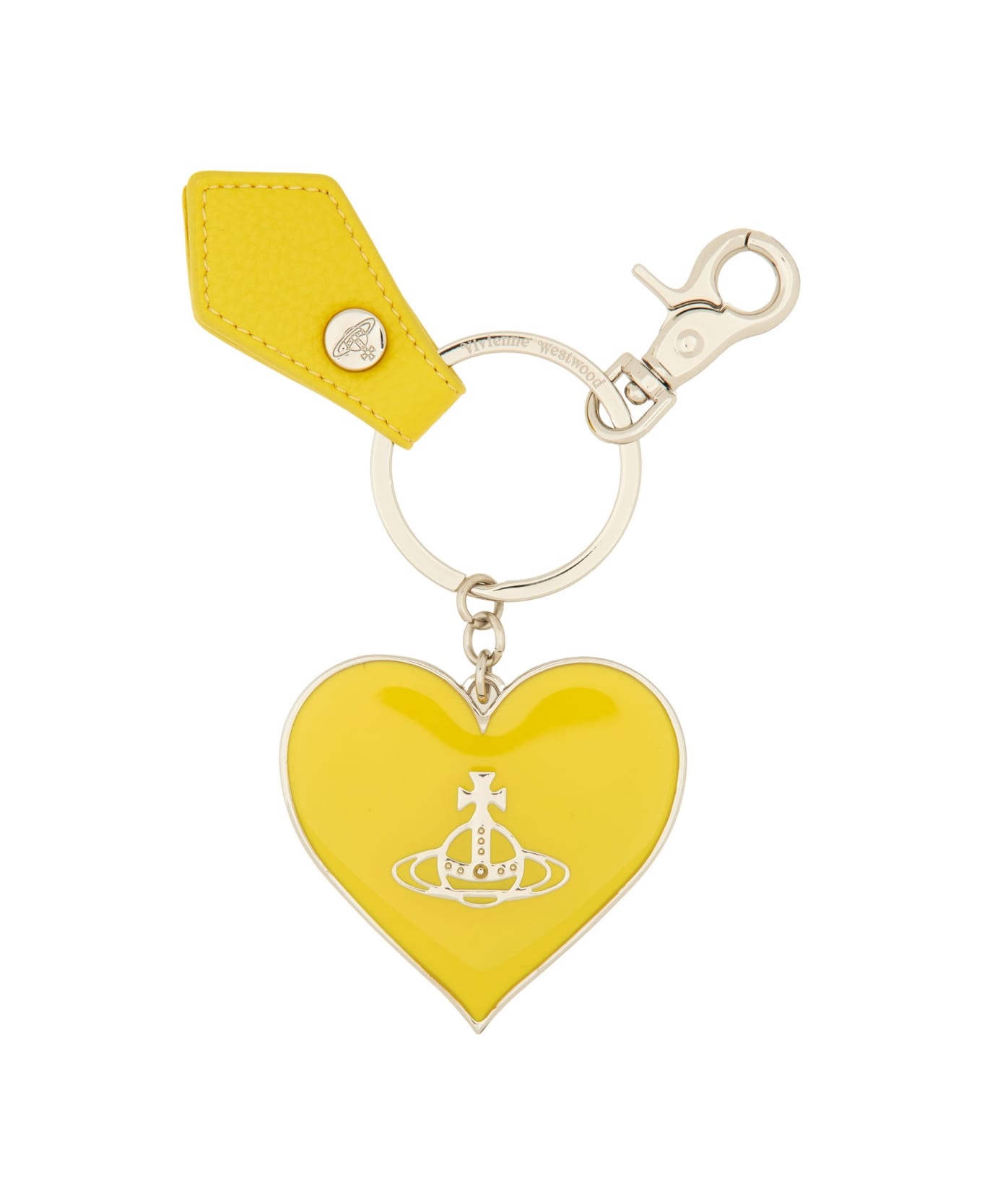 Vivienne Westwood "mirror Heart Orb" Keychain - YELLOW