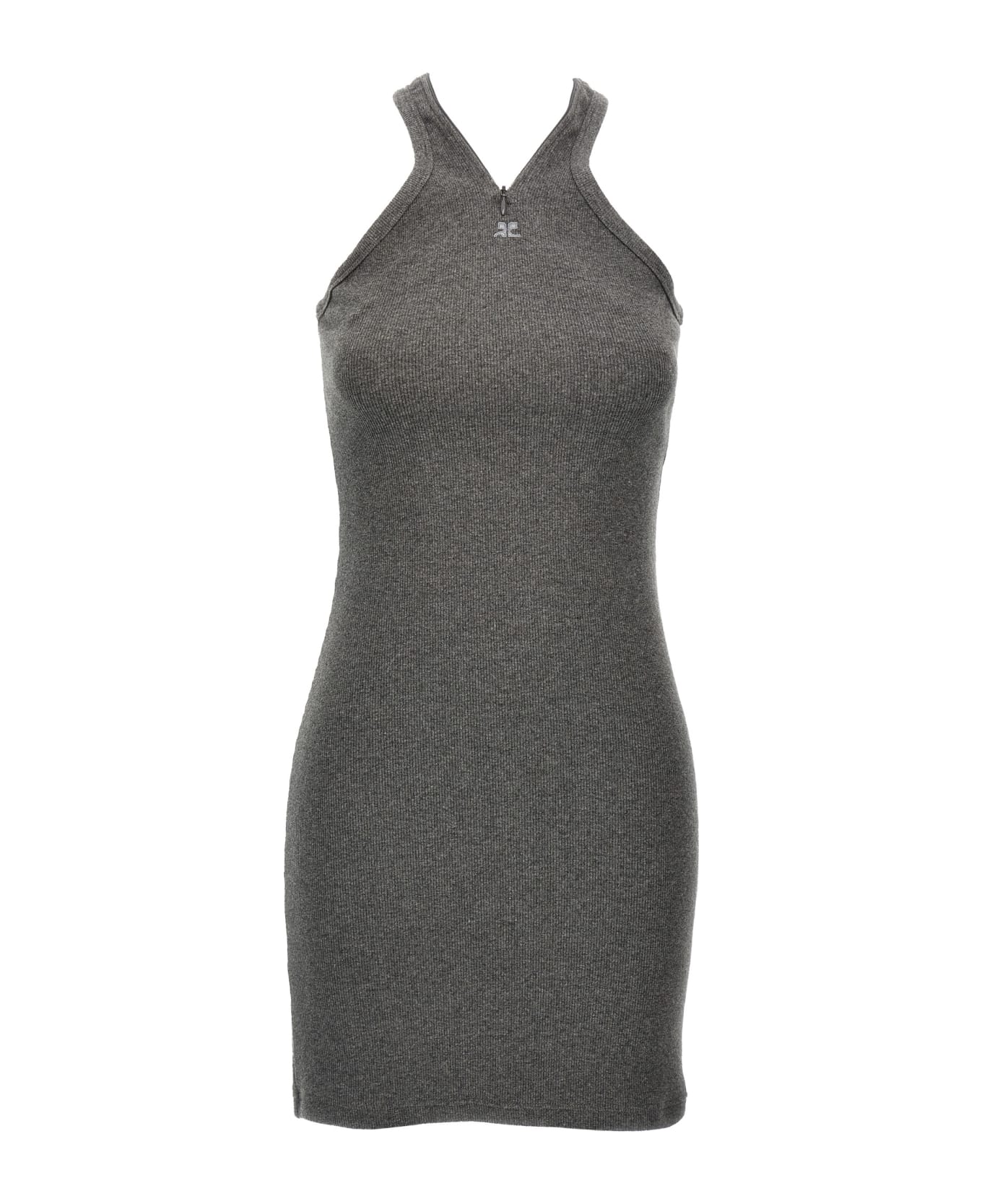 Courrèges 
criss Cross 90
s Mini
 Dress - Gray