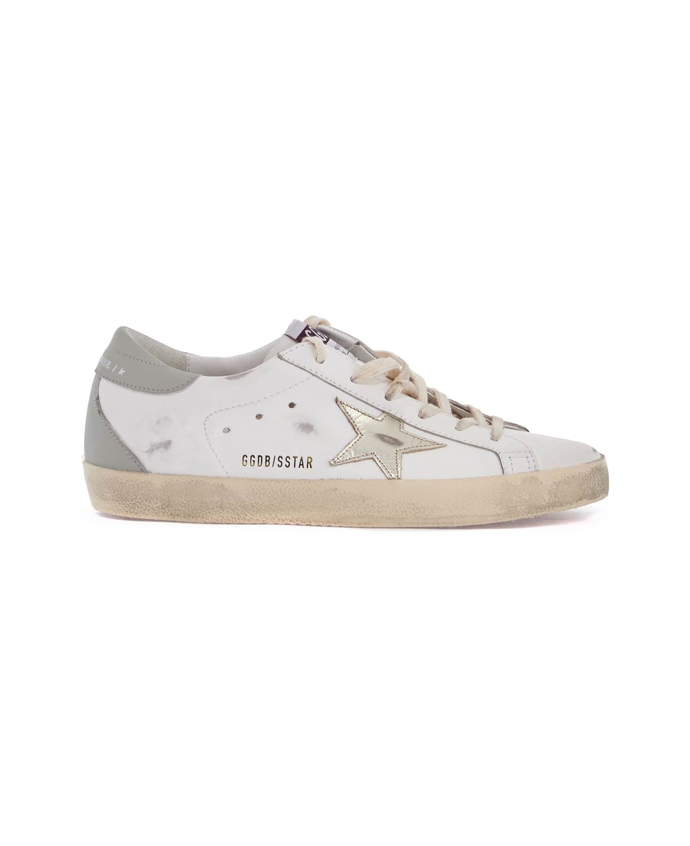 Golden Goose White Leather Sneakers - WHITE/PLATINUM/GREY (White)