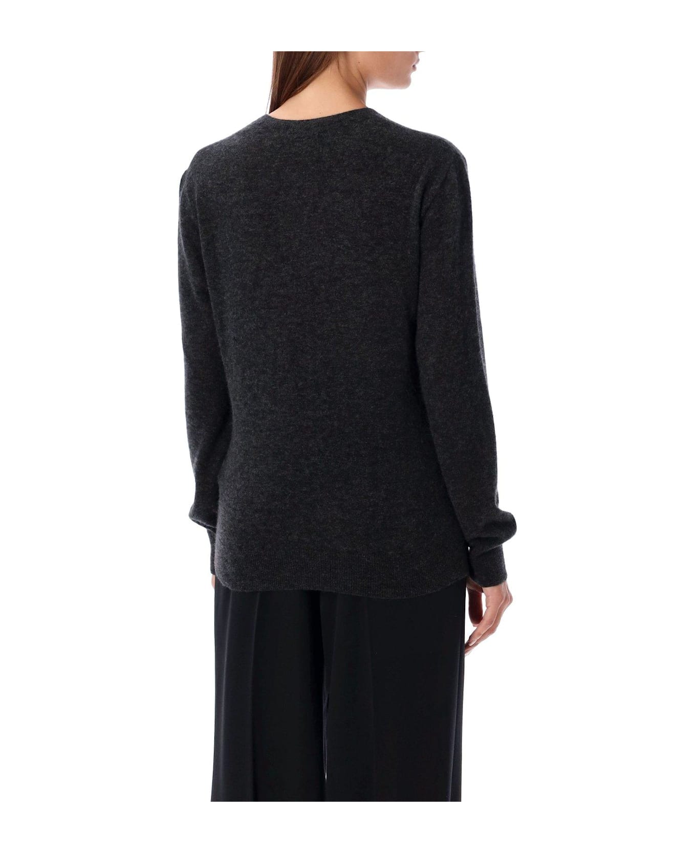 Saint Laurent Crewneck Long-sleeved Jumper - BLACK