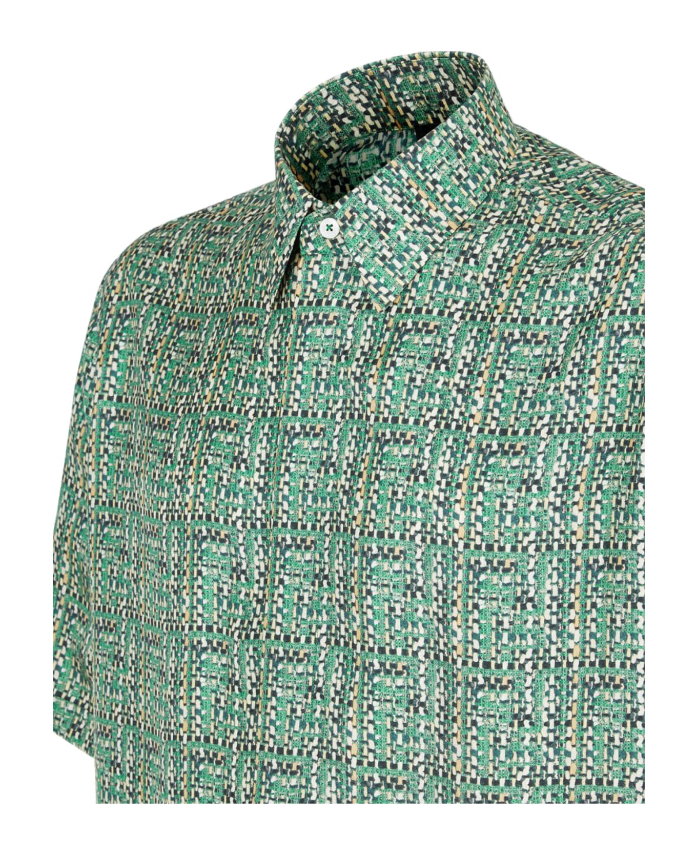 Fendi Printed Silk Shirt - Green シャツ