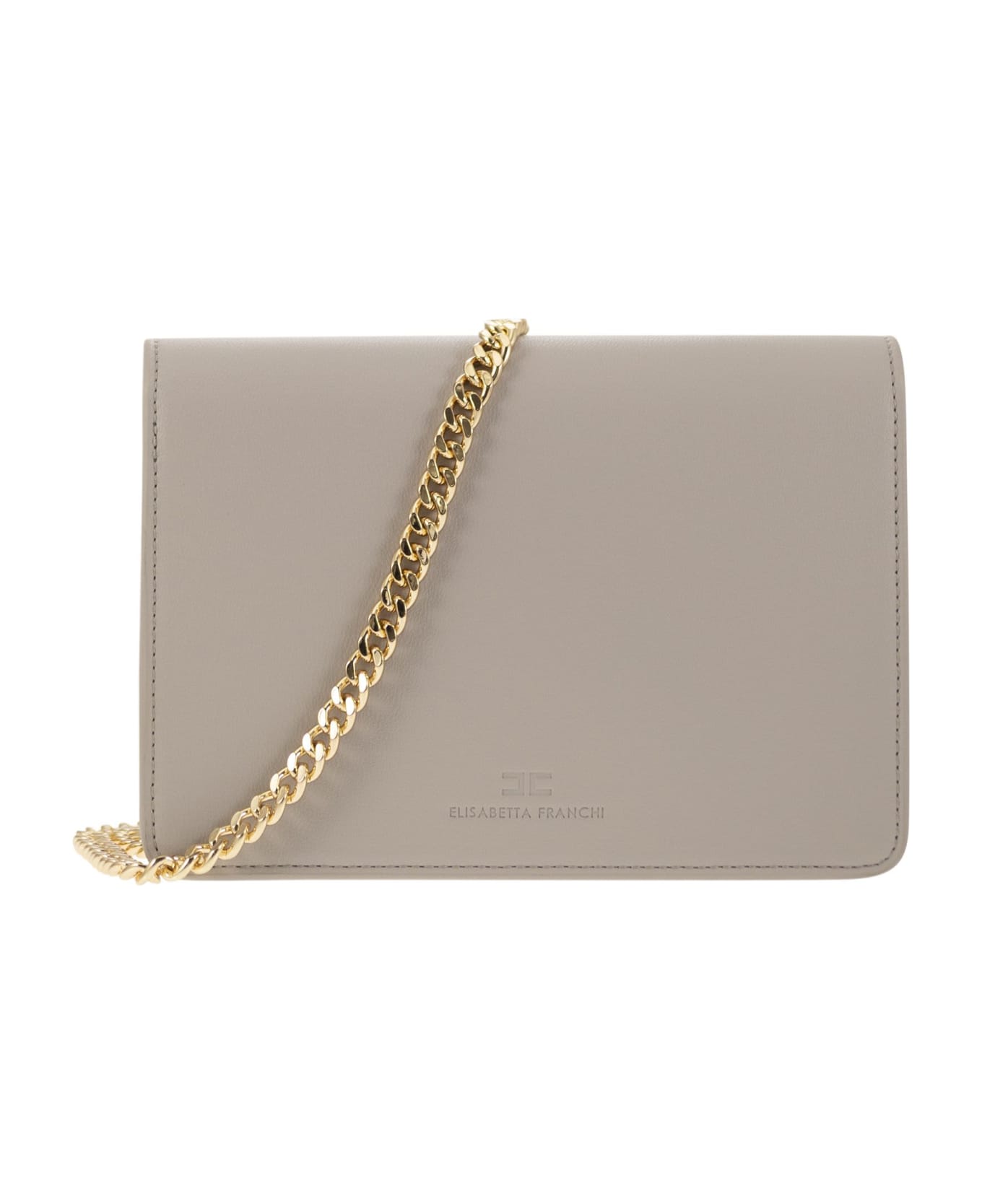 Elisabetta Franchi Shoulder Bag With Gold Swivel Logo - Pearl