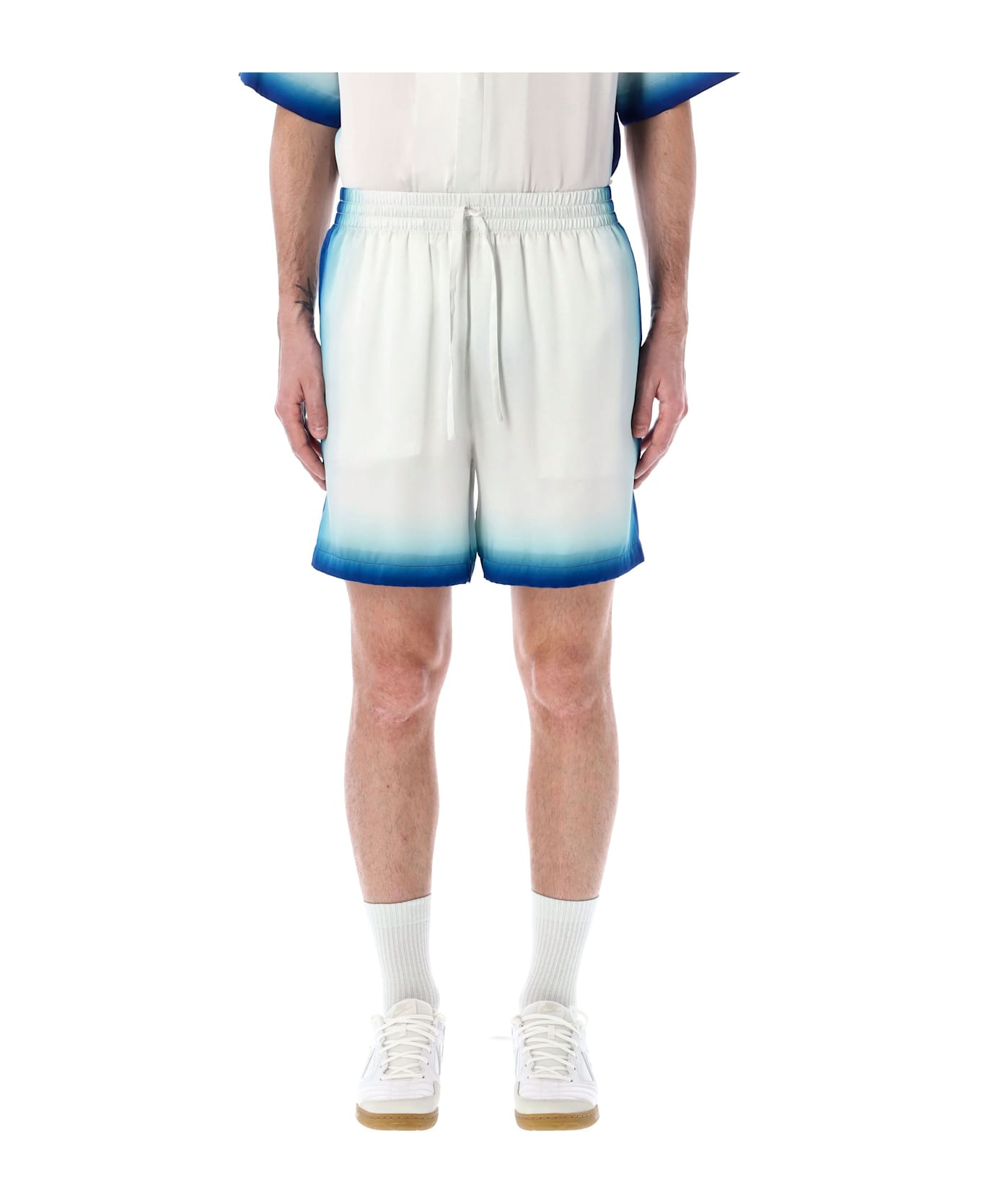 Casablanca Casa Way Skate Silk Shorts - WHITE MIX