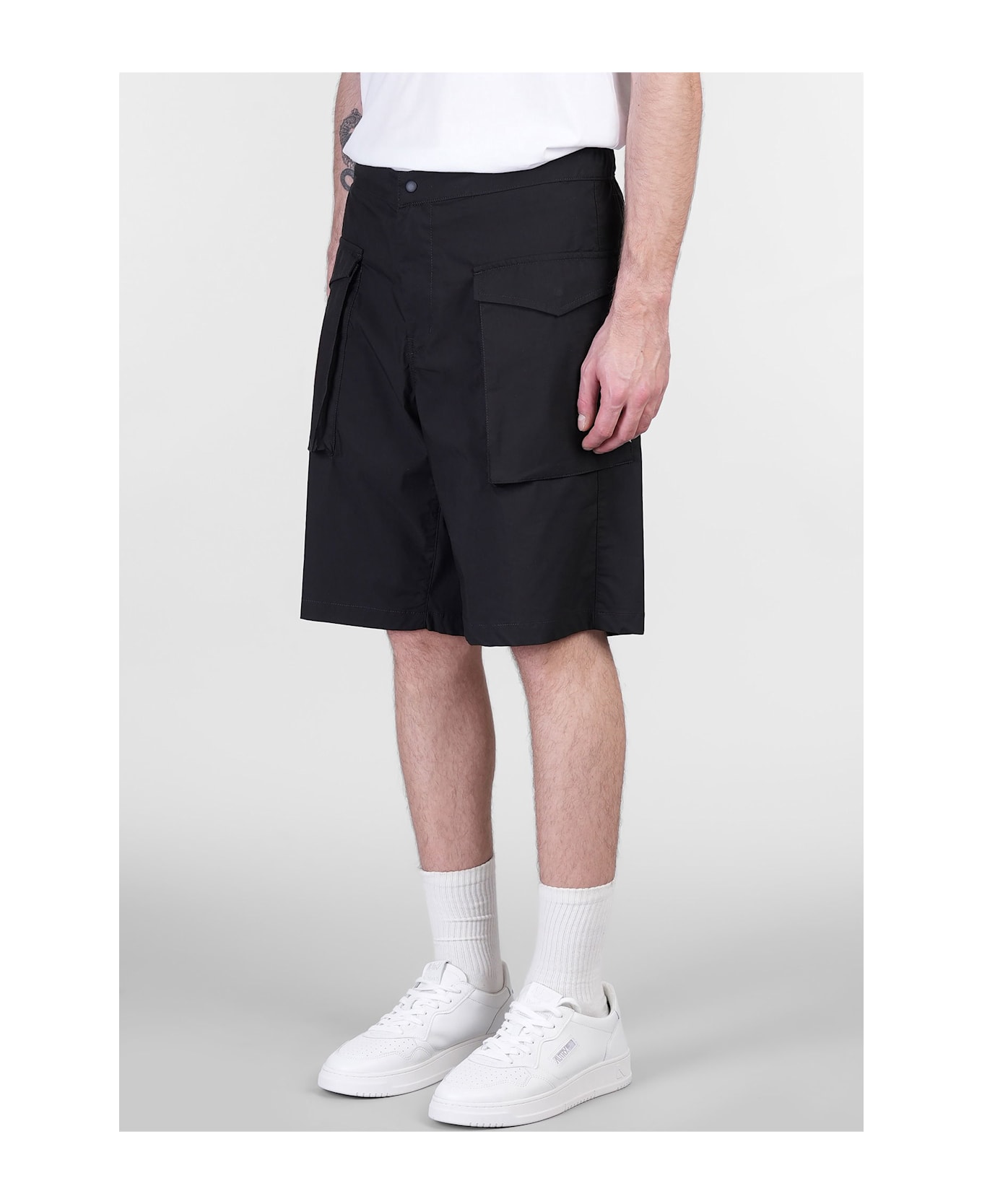 Aspesi Lou Bis Shorts In Black Cotton - black