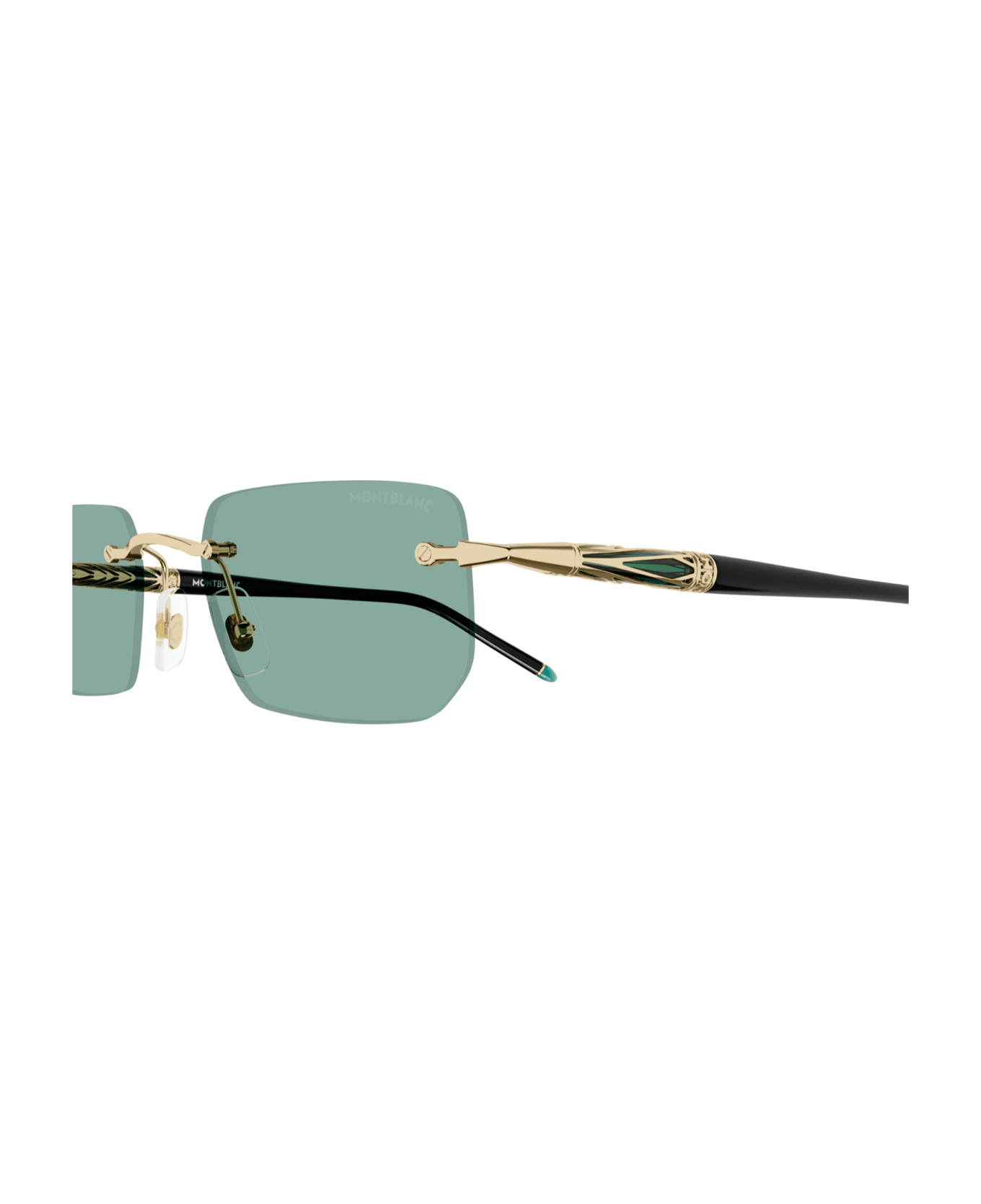 Montblanc MB0348S Sunglasses - Gold Black Green サングラス
