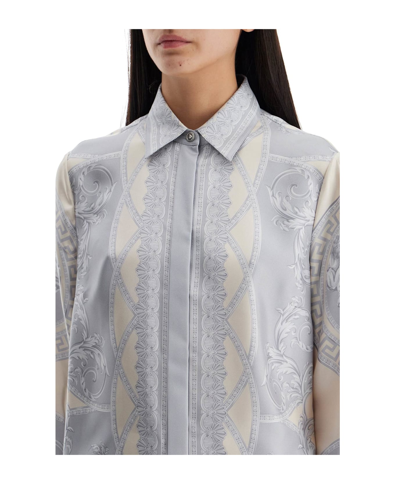 Versace Barocco Shirt - Silver Grey+champagne