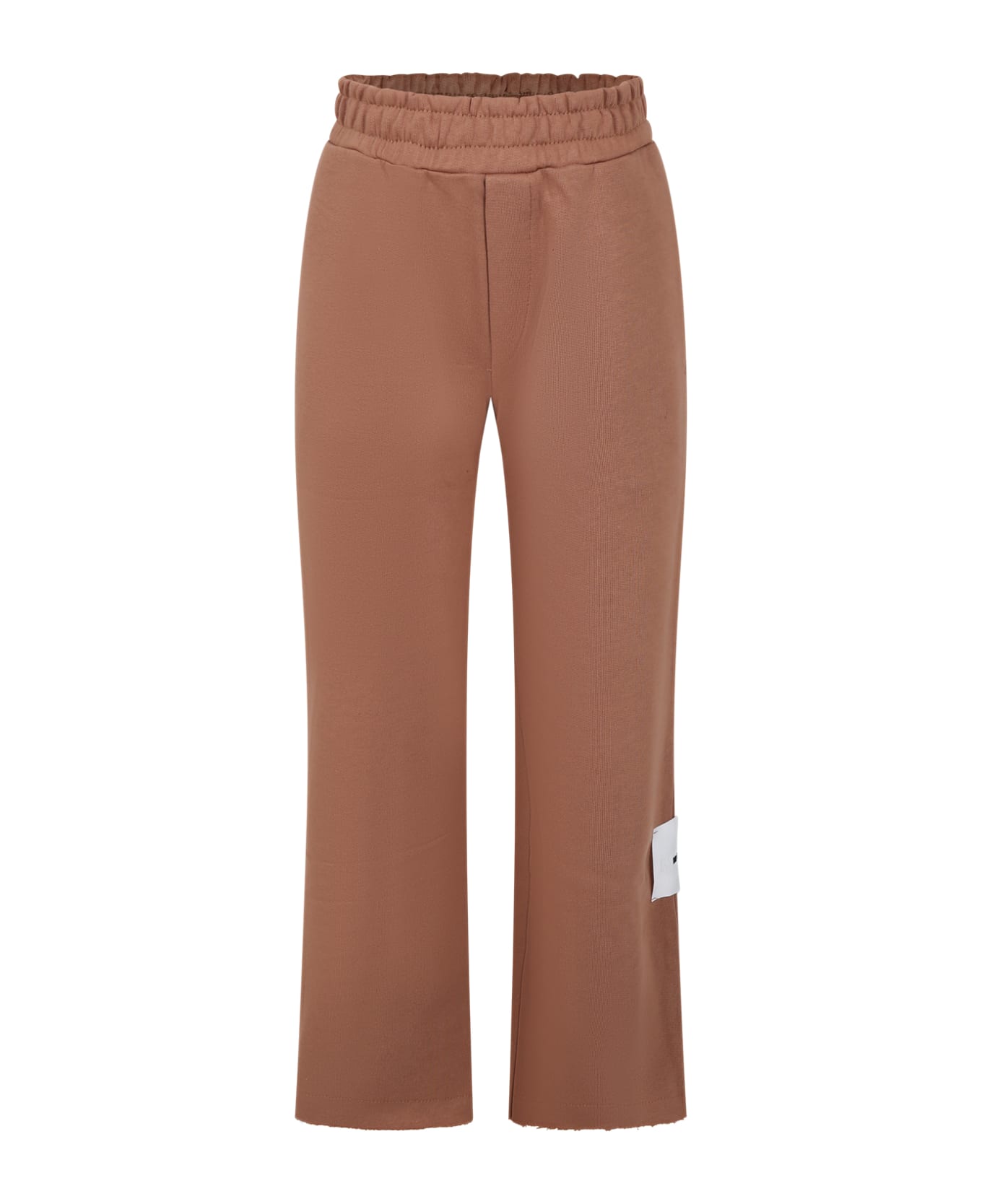 MSGM Beige Trousers For Boy With Logo - Beige