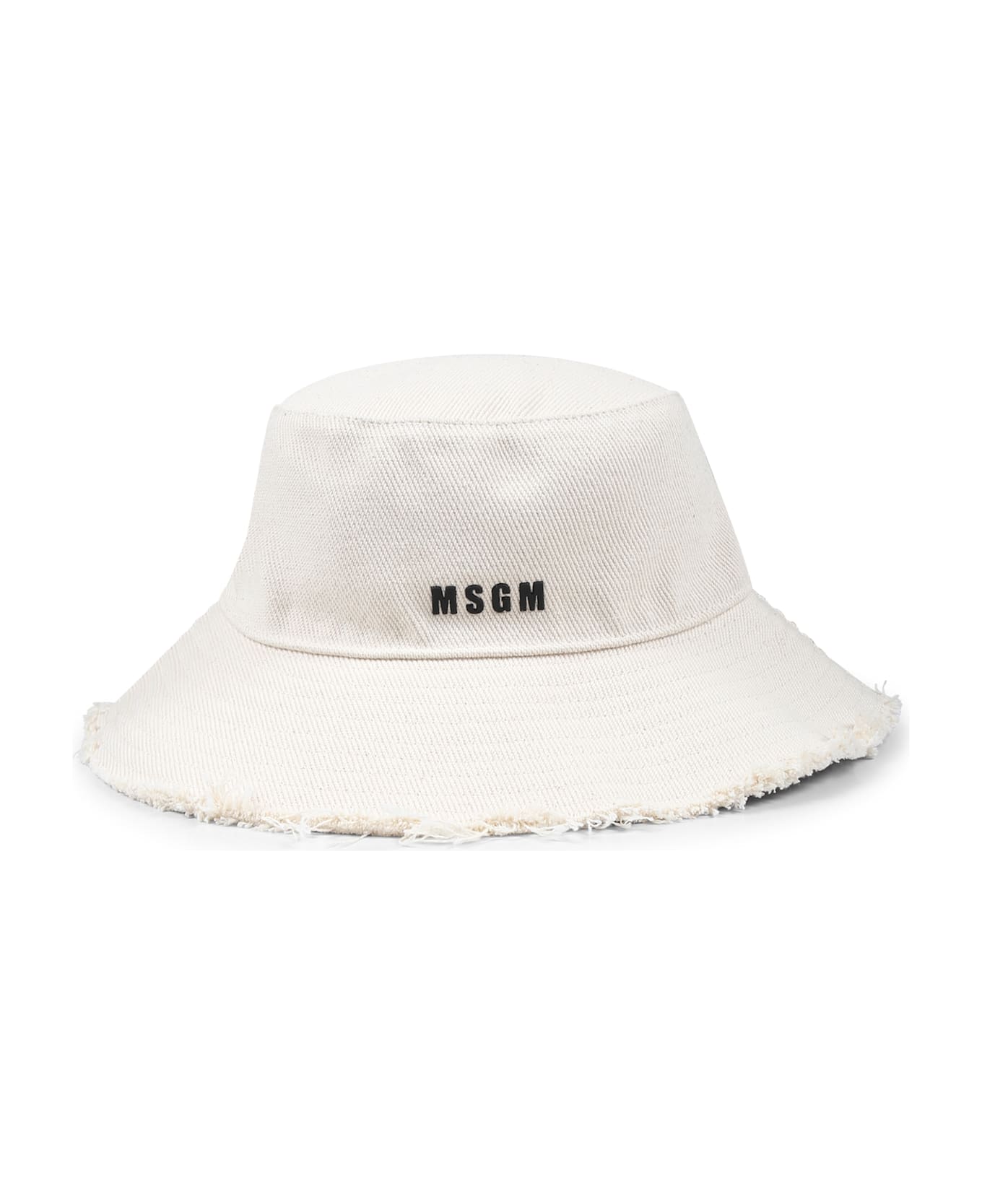 MSGM Beige Cloche For Girl With Logo - Beige