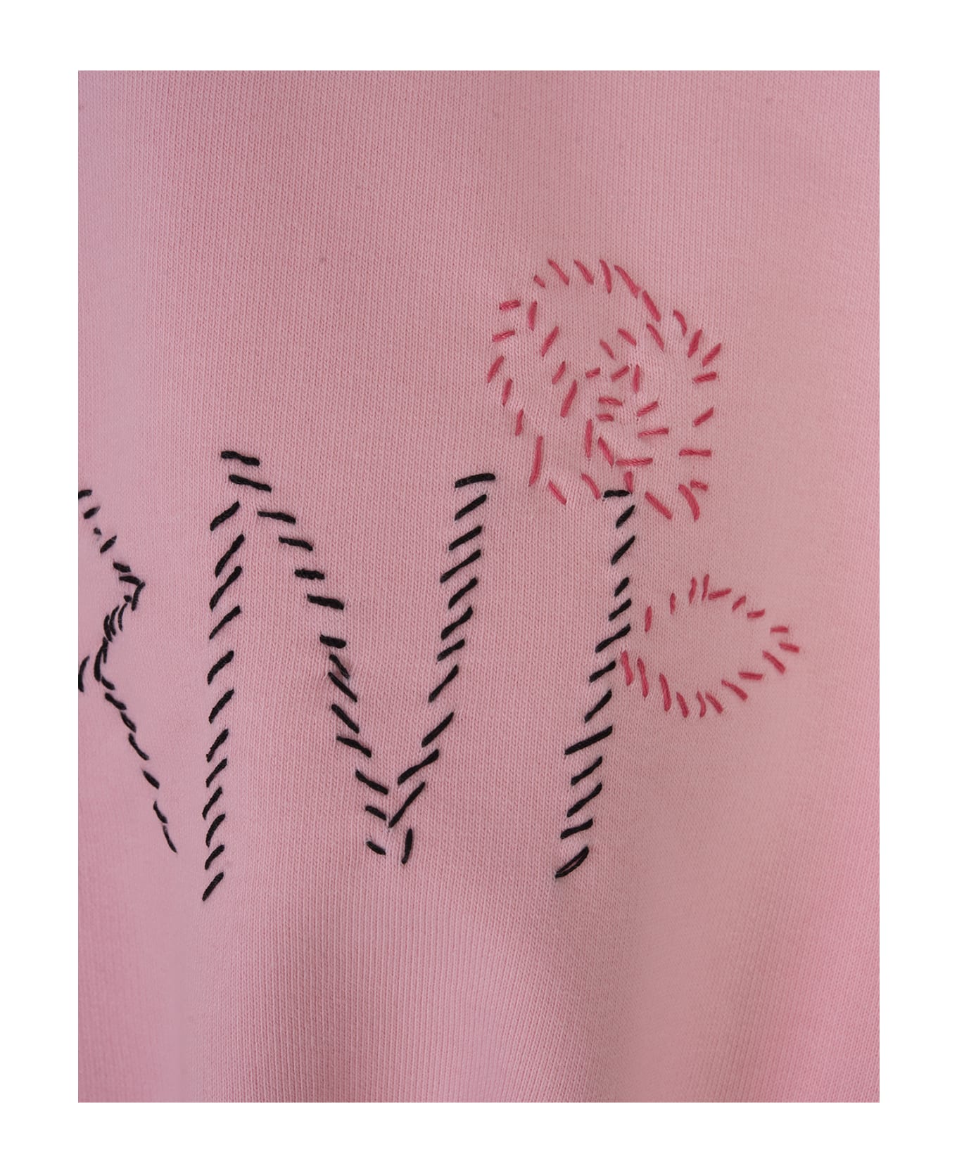 Marni Pink Crop Sweatshirt With Logo - Pink フリース