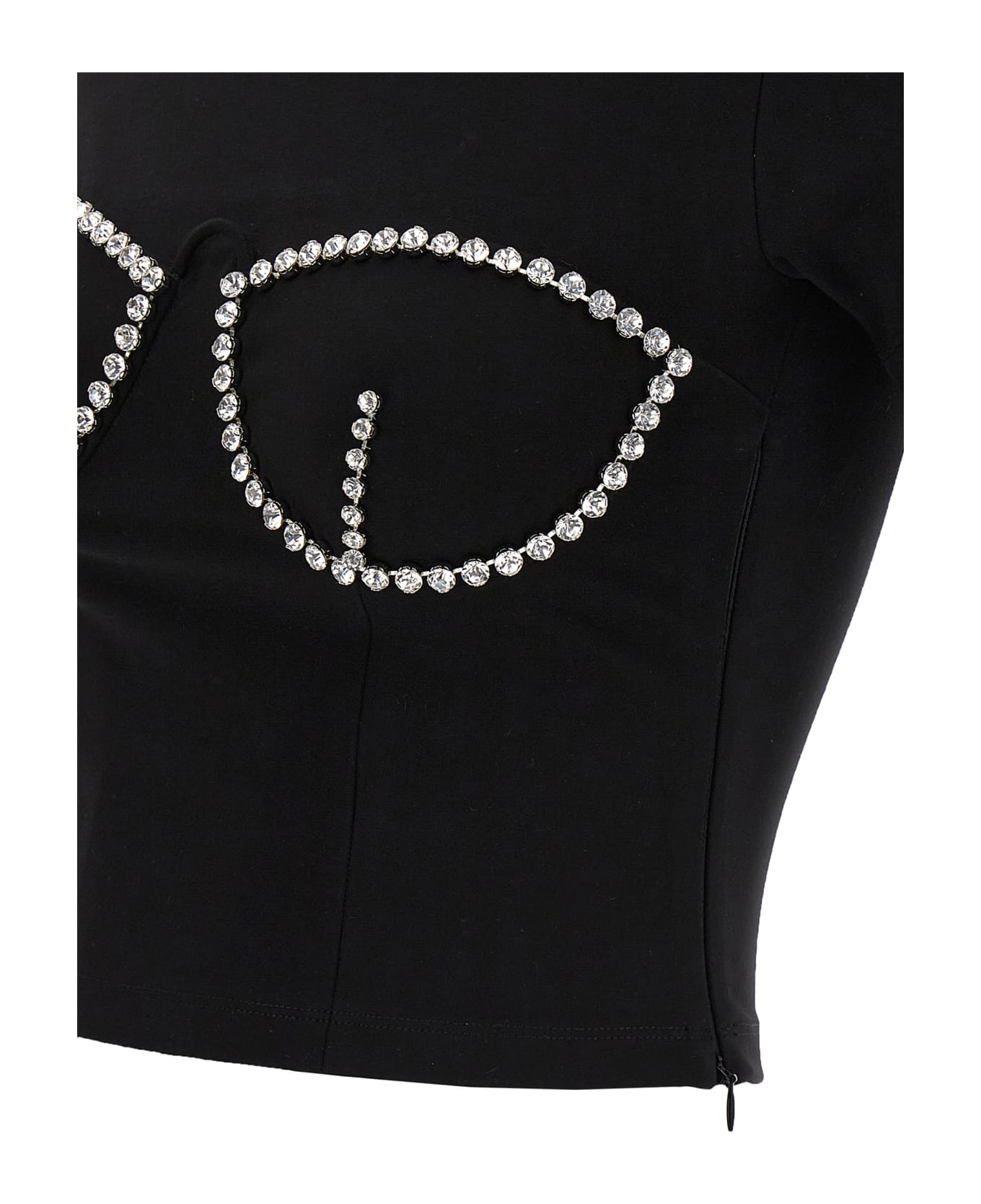 AREA T-shirt 'crystal Bustier Cup' - Black  