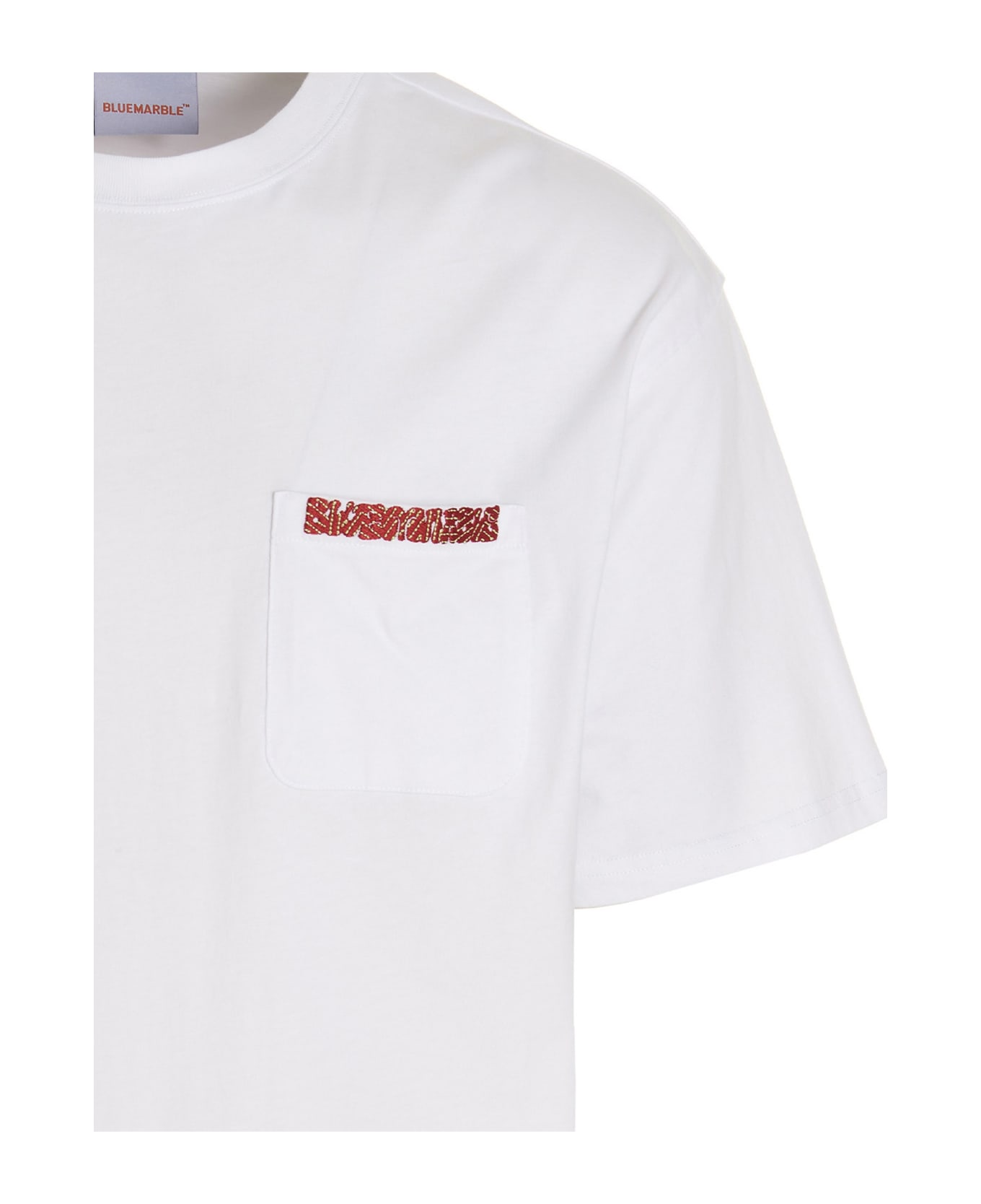 Bluemarble T-shirt 'mauve Pocket' - White シャツ