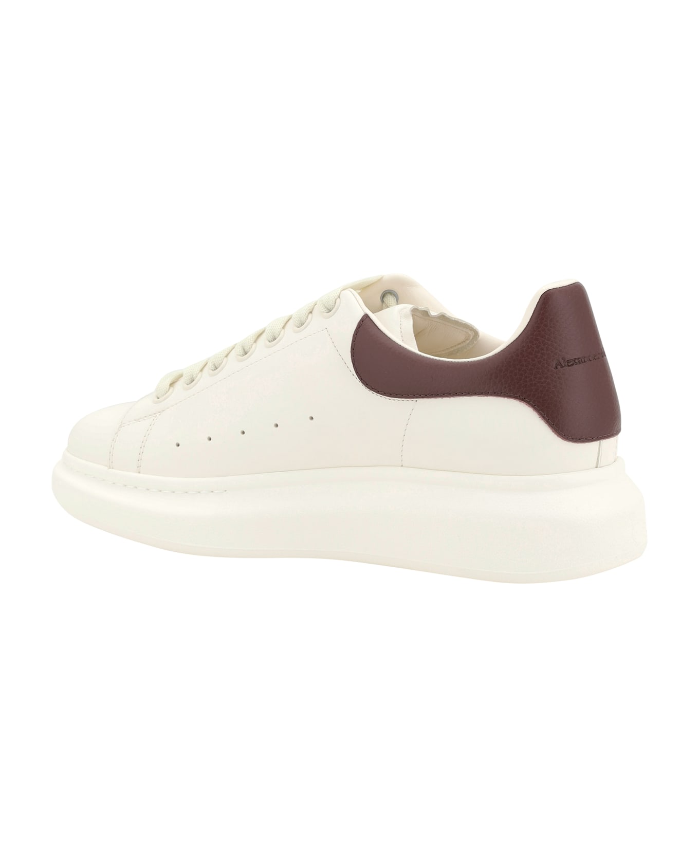 Alexander McQueen Leather Sneaker - Off White/bordeaux