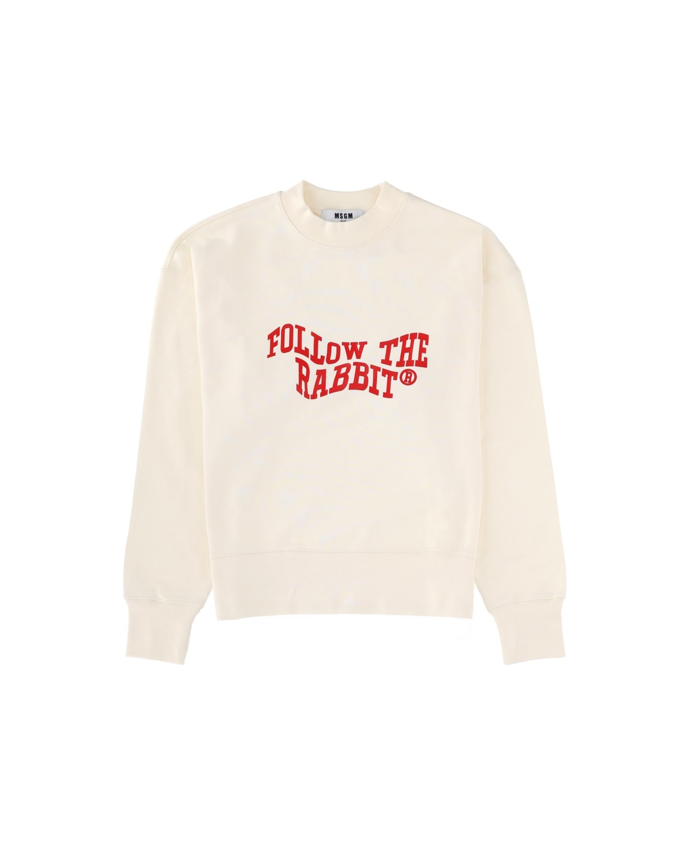 MSGM "follow The Rabbit" Sweatshirt - WHITE
